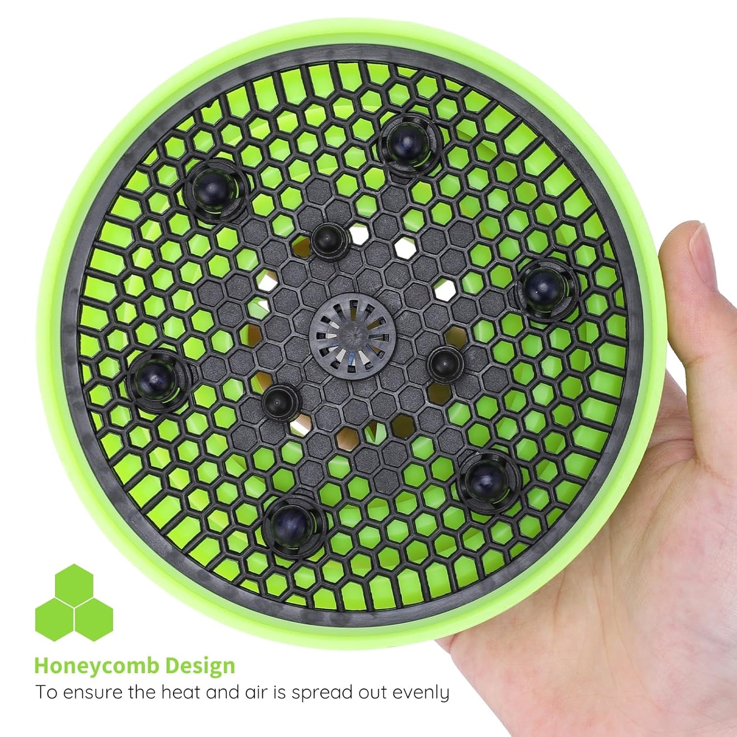 Segbeauty Collapsible Blow Dryer Diffuser, Travel Portable Hair Diffuser for Natural Curly Hair, Professional Lightweight Folding Diffuser Attachment for Dryers Nozzle 1.54 to 1.69 inches Green