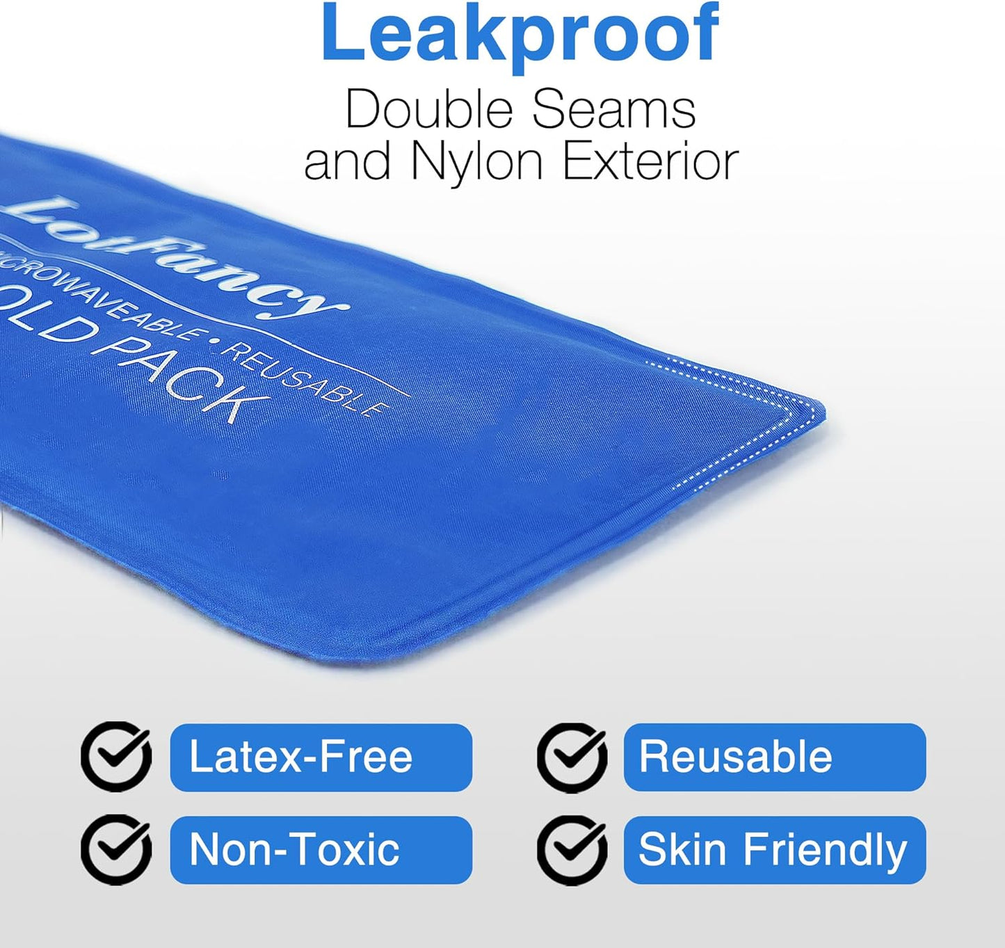 LotFancy Ice Packs for Injuries Reusable, 2 Gel Packs Wrap for Knee Head Neck Ankle Wrist Elbow Foot Legs Back Joint Pain Relief, Hot Cold Therapy for Surgery Recovery, First Aid, FSA HSA Eligible