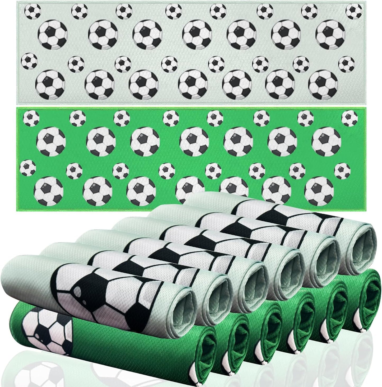 OPSO Softball Cooling Towel Set, 40 x 12 inches, 12 Pack, Microfiber Sports Towels for Baseball, Soccer, Golf LCE Towel Microfiber Sports Towels for Player (Soccer)