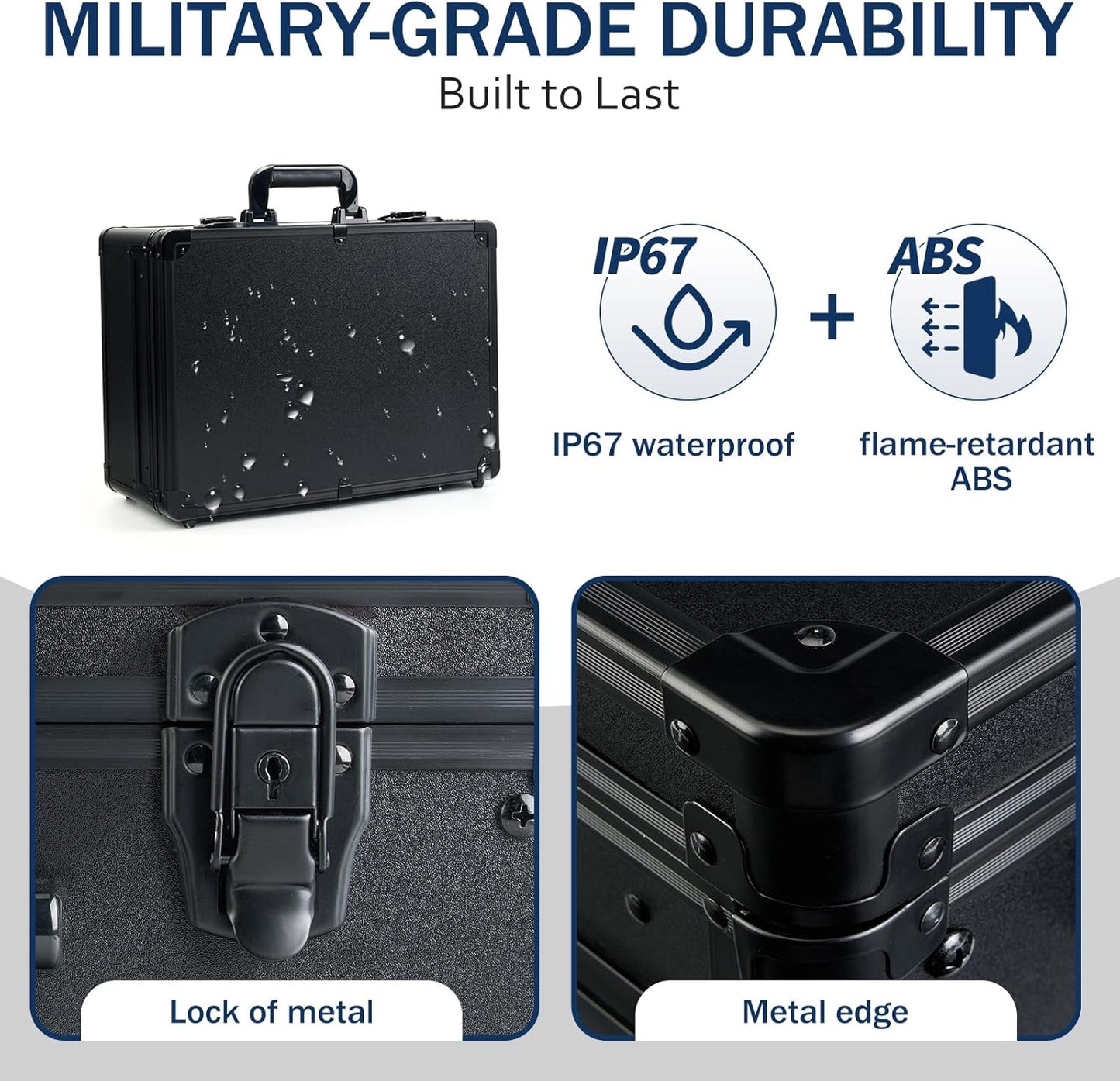 MoyRetty Professional Barber Case with Cap Clear dustproof, Barber Suitcase 6 Clipper Slots & 8 Shear Holders, 17.13" Portable Aluminum Organizer for Hair Stylists & Pet Groomers