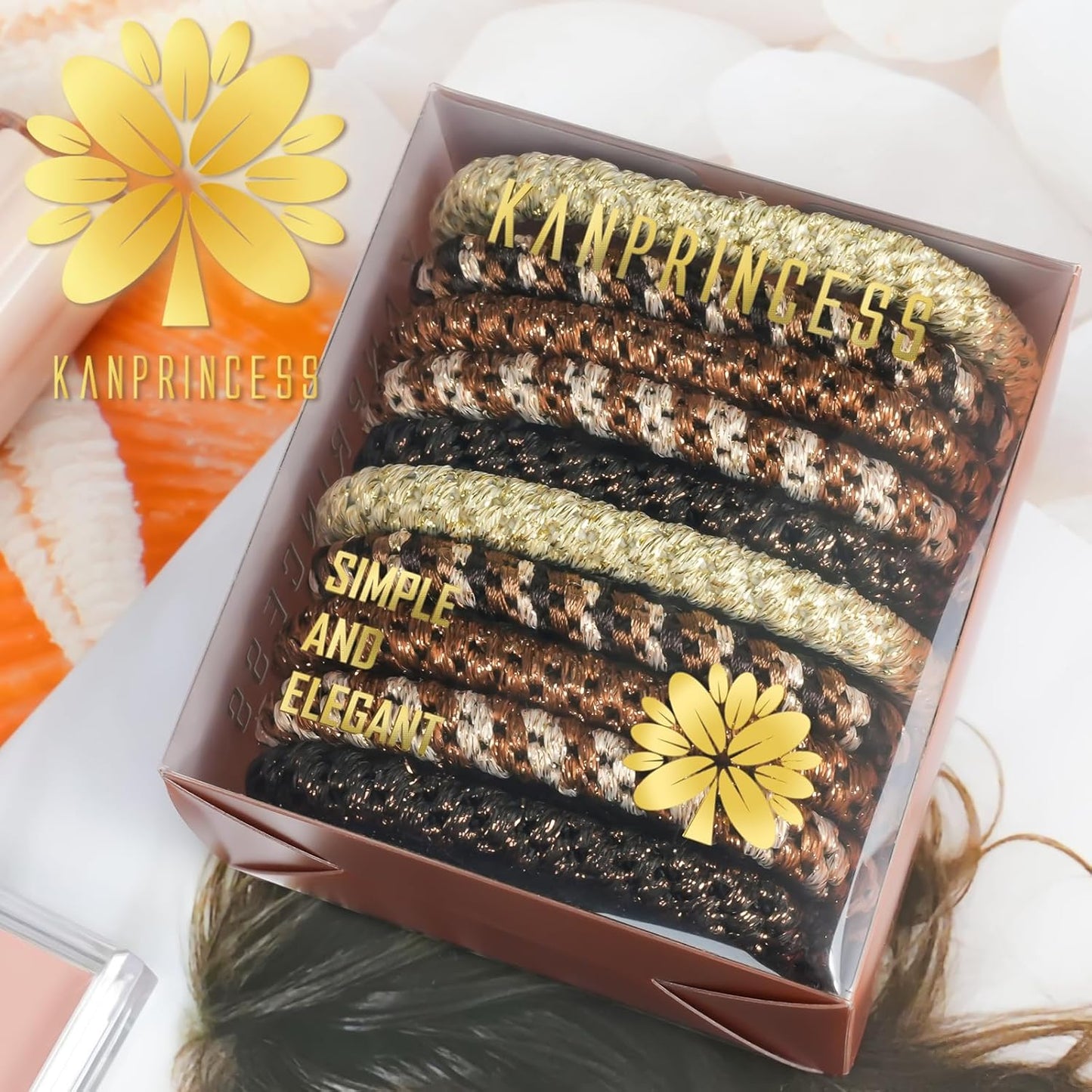 20Pcs Hair Ties For Thick Hair, Strong Stretchy Hair Bands For Women Girls, No Slip Braided Hair Ties No Damage, Ponytail Holders-Exceptionally Secure with Gentle Hold (Set 2)