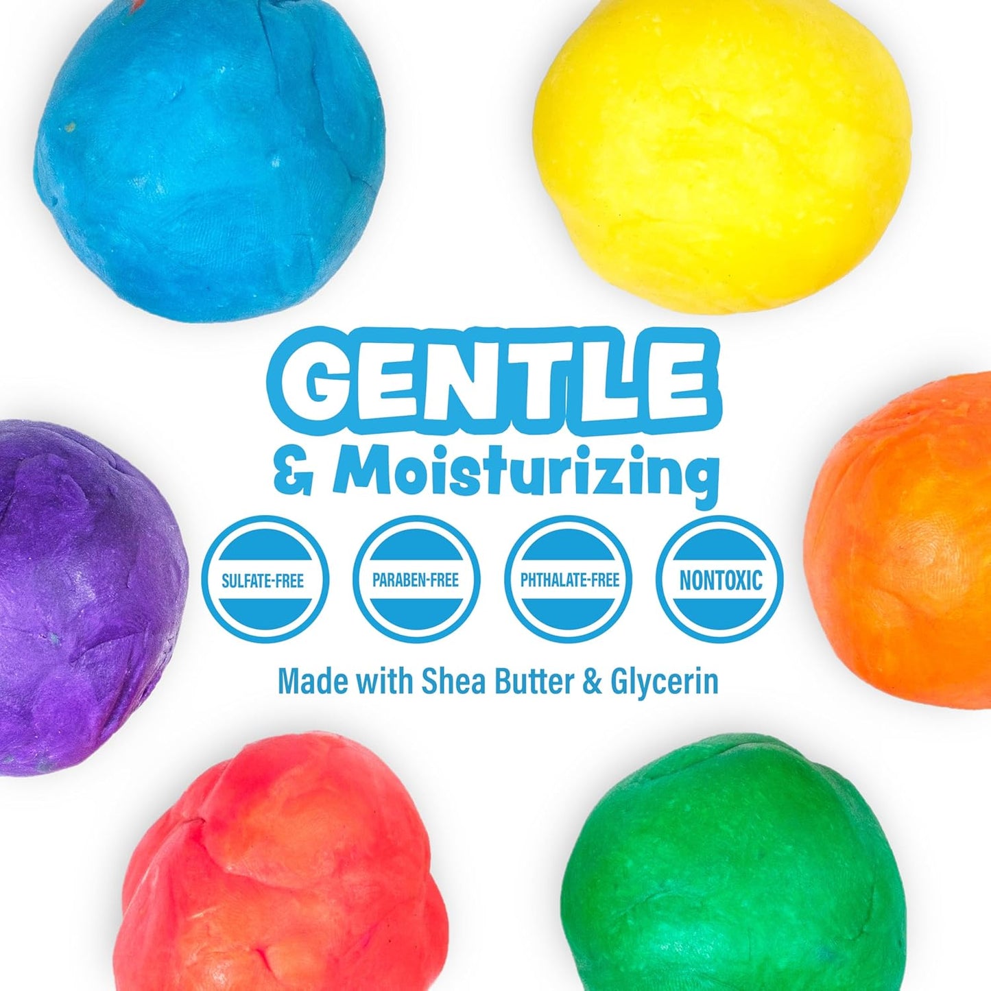 Tub Works® Bath Dough™ Moldable Kids Soap Bath Toy, Variety 6 Pack | Shape, Mold & Create Tub Art with Soapy Dough | Soft & Moldable Kids Bath Soap for Shaping | Sensory Toddler Bathtub Toys