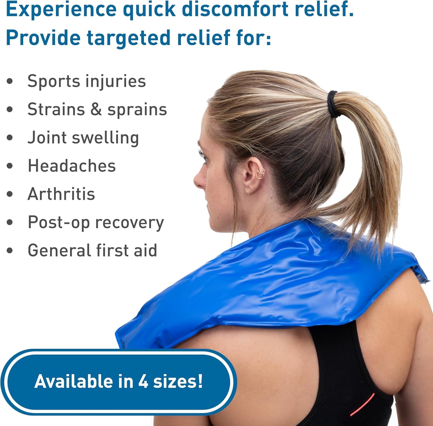 BodyMed Reusable Vinyl Ice Pack for Knee, Arm, Elbow, Shoulder, Back - Professional Grade Cold Therapy for Injuries, Aches, Swelling, Bruises, Sprains - 12 in. x 7 in. (Half)