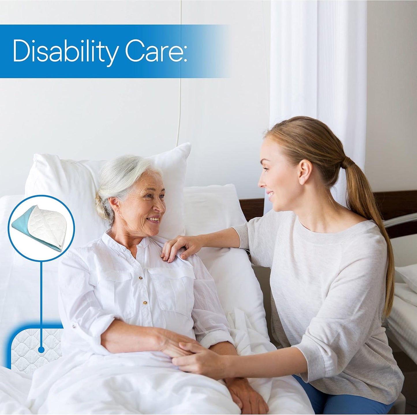 RMS Ultra Soft 4-Layer Washable and Reusable Incontinence Bed Pad - Waterproof Bed Pads, 34"X36"