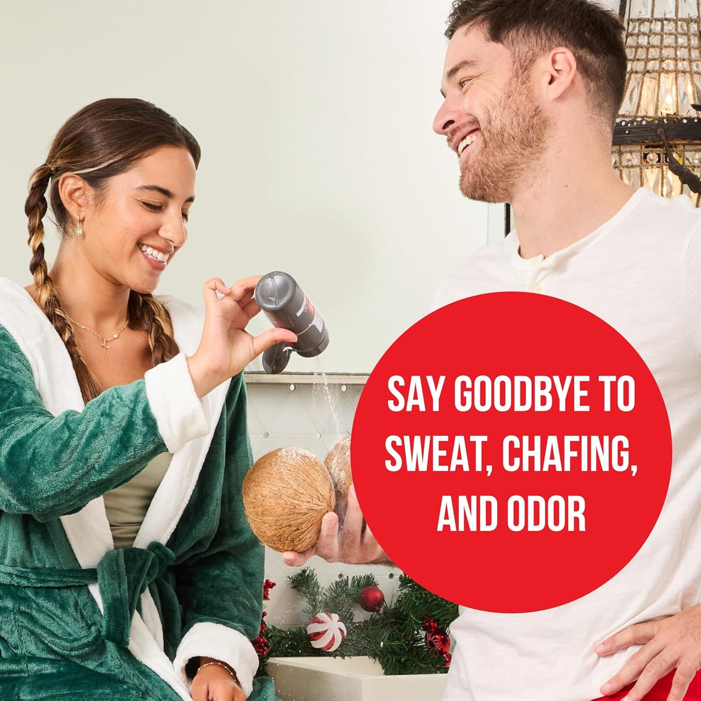 Happy Nuts Comfort Powder - Anti-Chafing, Sweat Defense & Odor Control for the Groin, Feet, and Body - Body Powder for Men (2 PACK)