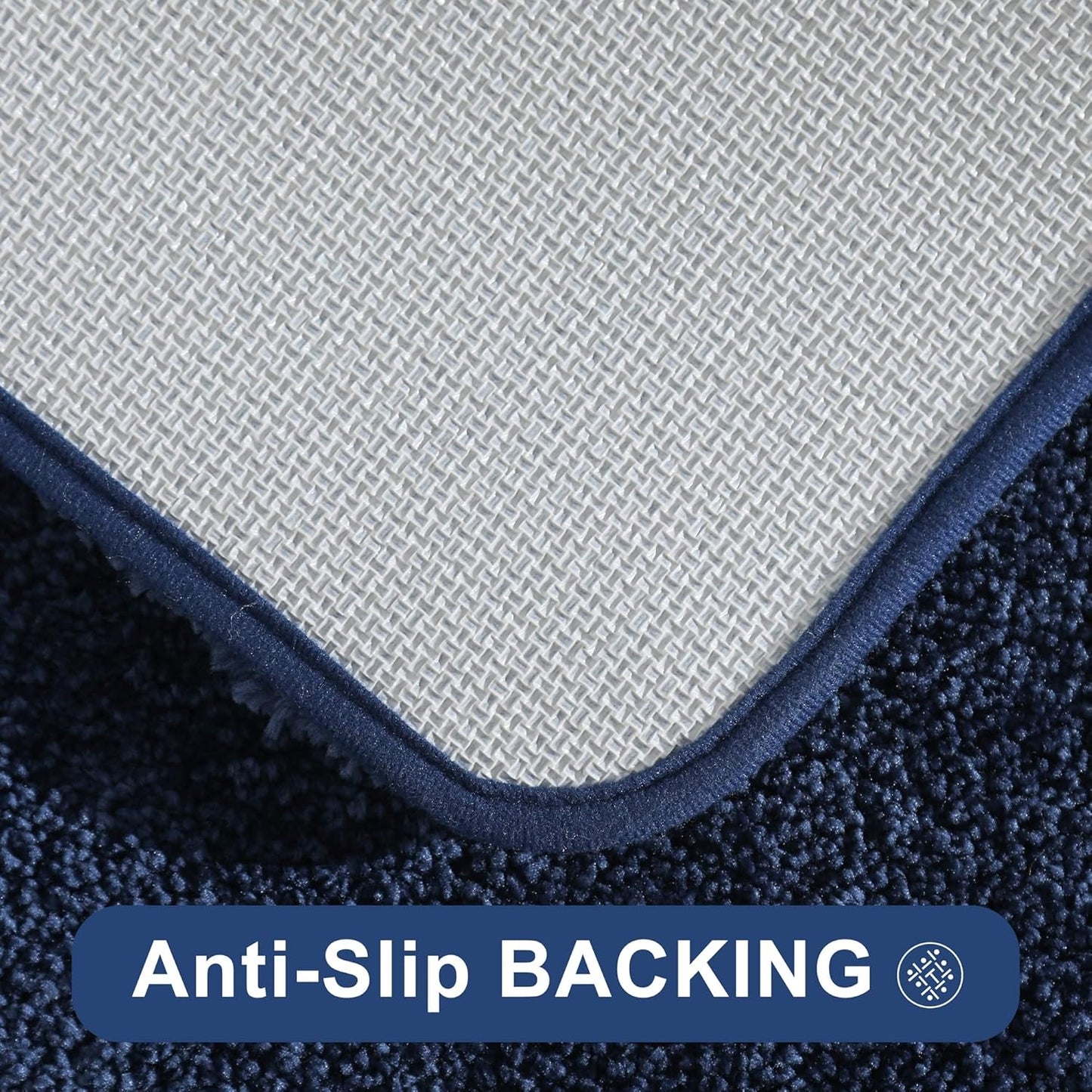 COSY HOMEER Bath Rugs for Bathroom Extra Thick- Anti-Slip Bath Mats Soft Plush Yarn Shaggy 100% Strong Mirco Polyeste Mat Living Room Bedroom Mat Floor Water Absorbent(Navy,24x48 - Inches)