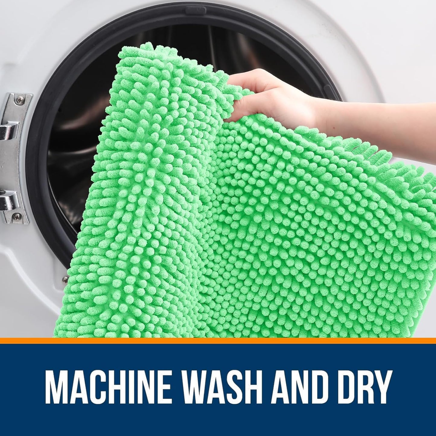 OLANLY Bathroom Rugs 36x24, Extra Soft Absorbent Chenille Bath Rugs, Rubber Backing Quick Dry, Machine Washable Bath Mats for Bathroom Floor, Tub and Shower, Home Decor Accessories, Mint Green