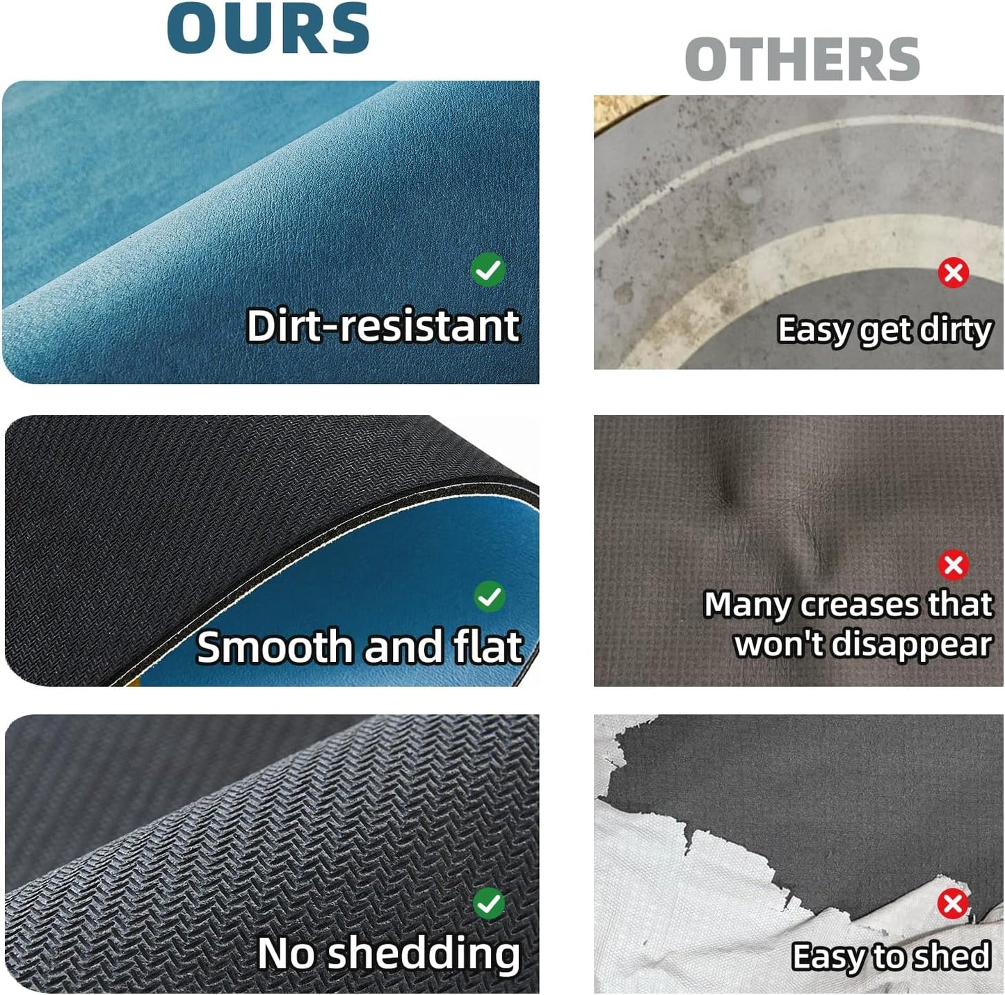 Bathroom Mat Quick Dry, Bathroom Rugs Non Slip Washable Thin Absorbent Bath Mat Fits Under Door Bathroom Floor Mat Perfect for Bath, Shower, or Sink 24"x70" Denim Blue