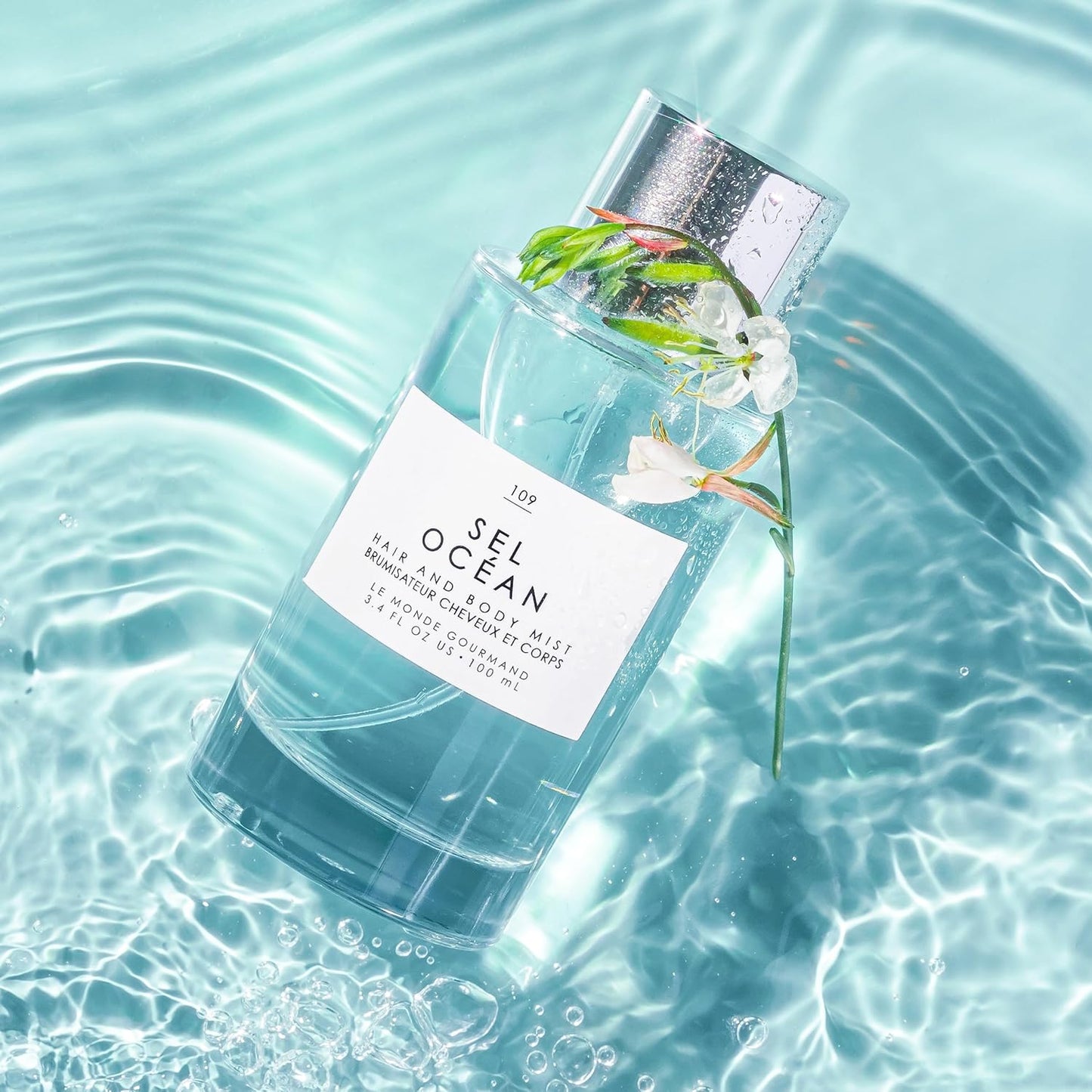 Le Monde Gourmand Sel Océan Hair & Body Perfume Mist - 3.4oz (100ml) - Honeysuckle, Muguet and Pink Sea Salt Fragrance Notes