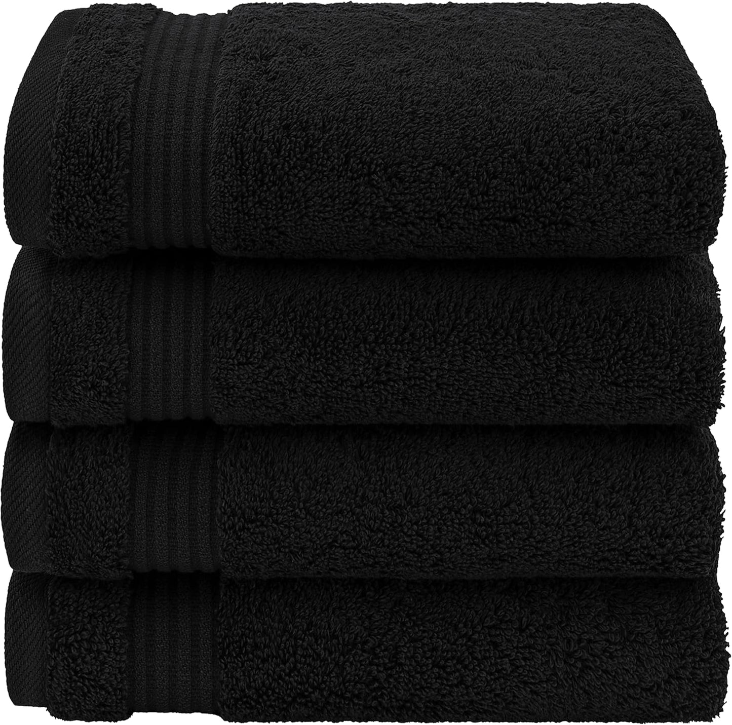 American Veteran Towel, Hand Towels for Bathroom Set of 4, 100% Cotton Turkish Hand Towel Sets, Soft Hand Face Towels, Black Hand Towels