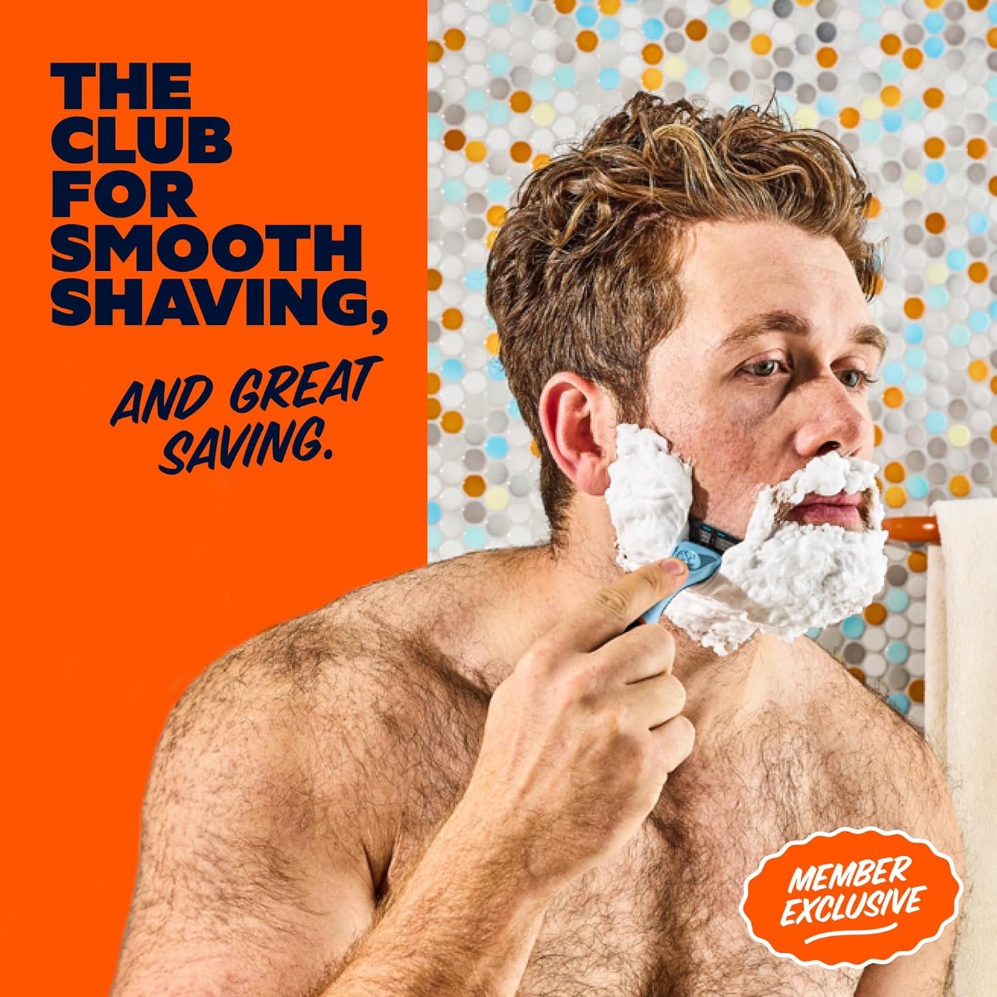 Dollar Shave Club | The Member Exclusive Shave Set | 4 Swift Rinse Refill Cartridges, 1 Handle (Blue), 1 Shave Butter 3 ounce, 1 Razor Cover, Razors for Men