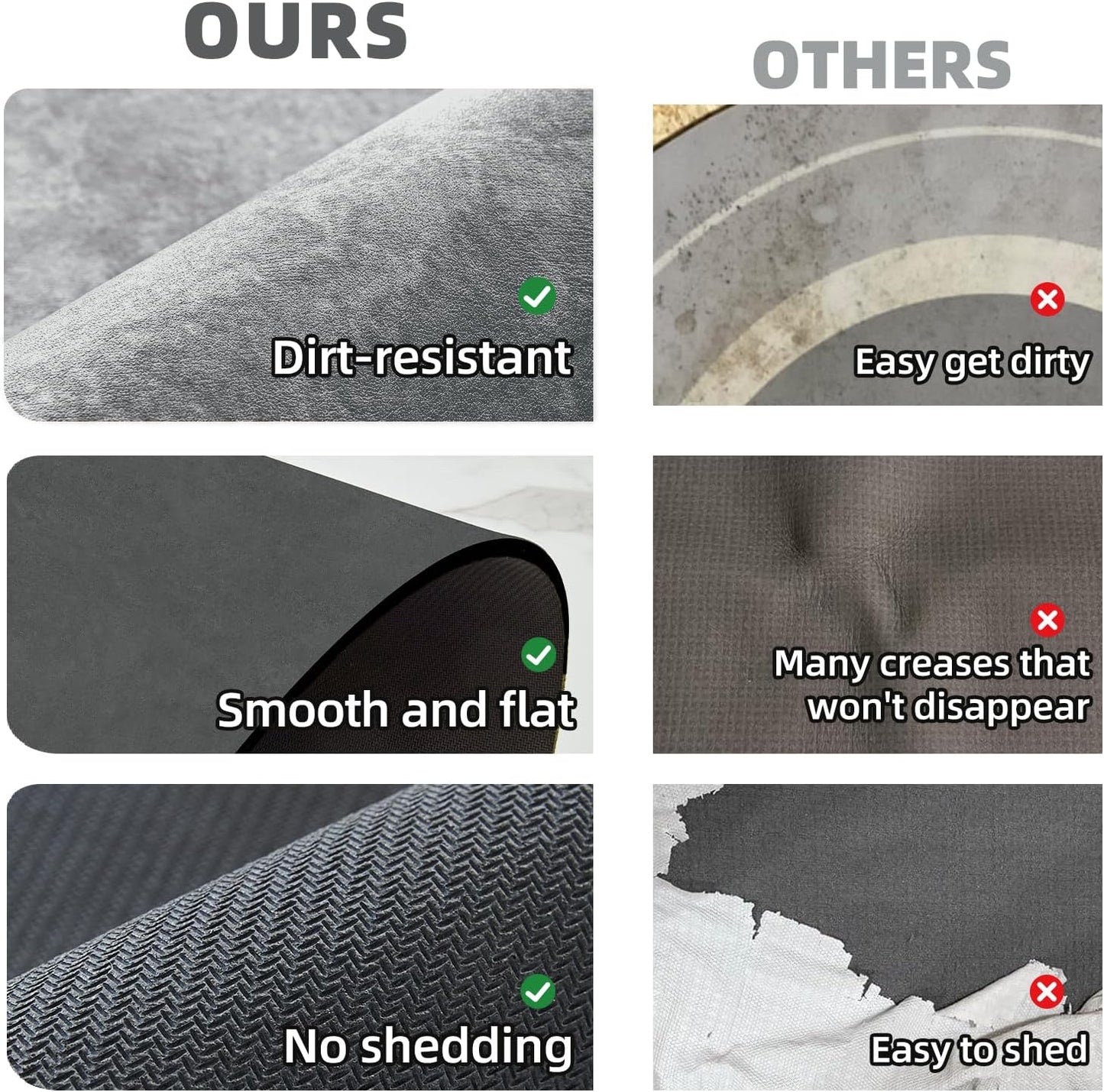 Toilet Rug, Thin Toilet Rugs U Shaped Washable Non Slip Absorbent Quick Dry Low Pile Toilet Mat, 20"x24" U Shape Light Grey