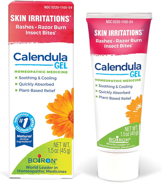 Boiron Calendula Gel for Relief from Rashes, Razor Burn, or Insect Bites - Non-Greasy and Fragrance-Free - 1.5 oz