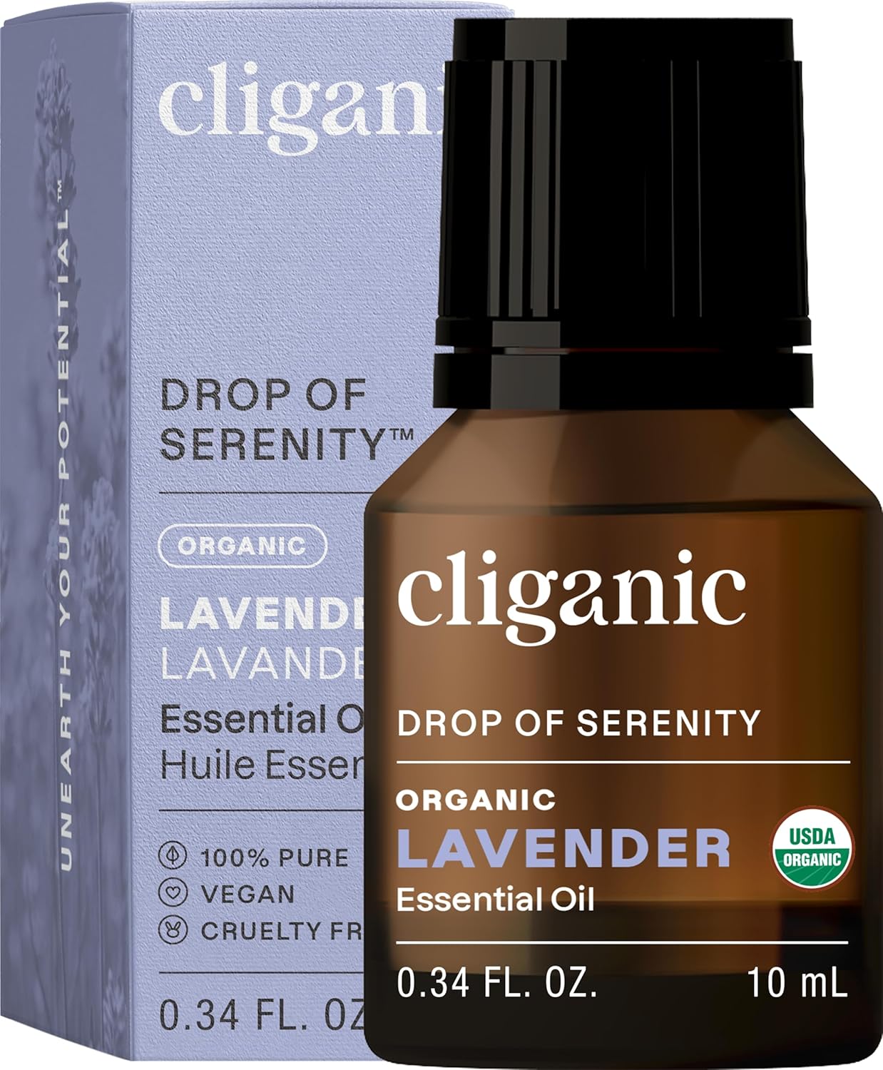 Cliganic Organic Lavender Essential Oil - 100% Pure Natural Undiluted, for Aromatherapy Diffuser | Non-GMO Verified (Packaging May Vary)