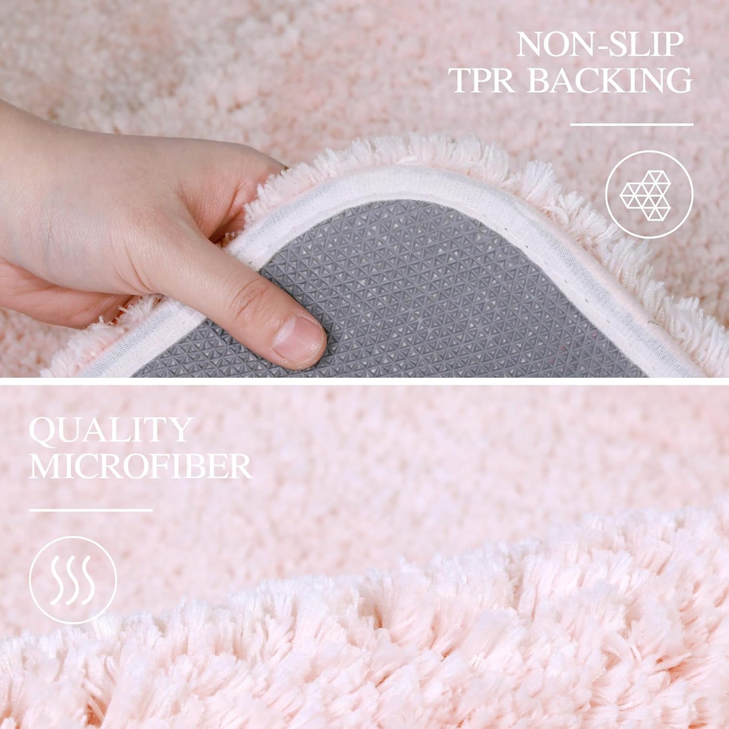 Walensee Blush Bath Mat (24 x 72), High Pile Microfiber, Extra Soft, Absorbent, Non-Slip, Machine Washable, Luxury Bathroom Rug