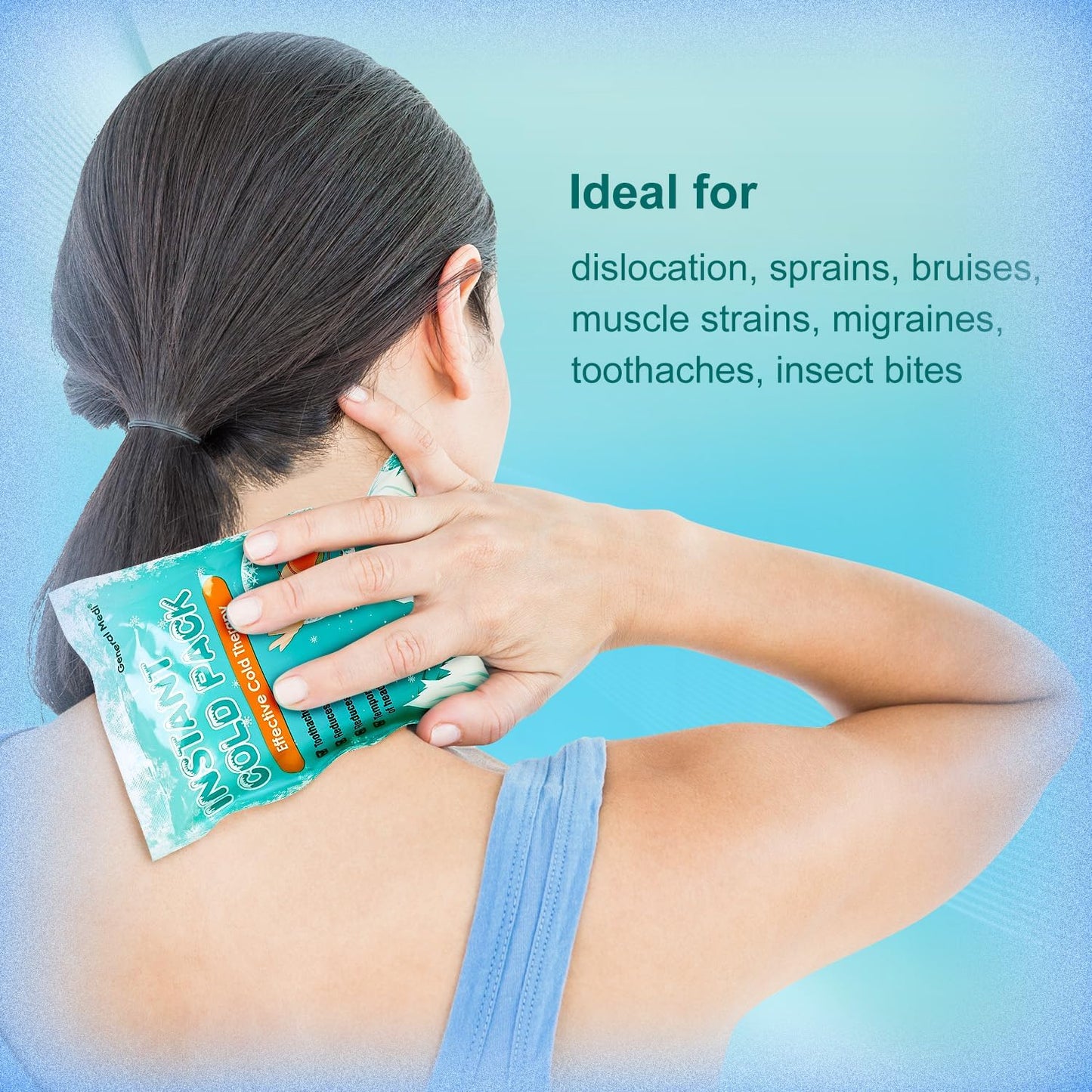 General Medi Instant Ice Cold Pack (4”x 5.5”) – 100 Packs Disposable Cold Therapy Ice Packs for Pain Relief, Swelling, Inflammation, Sprains, Toothache – for Athletes & Outdoor Activities