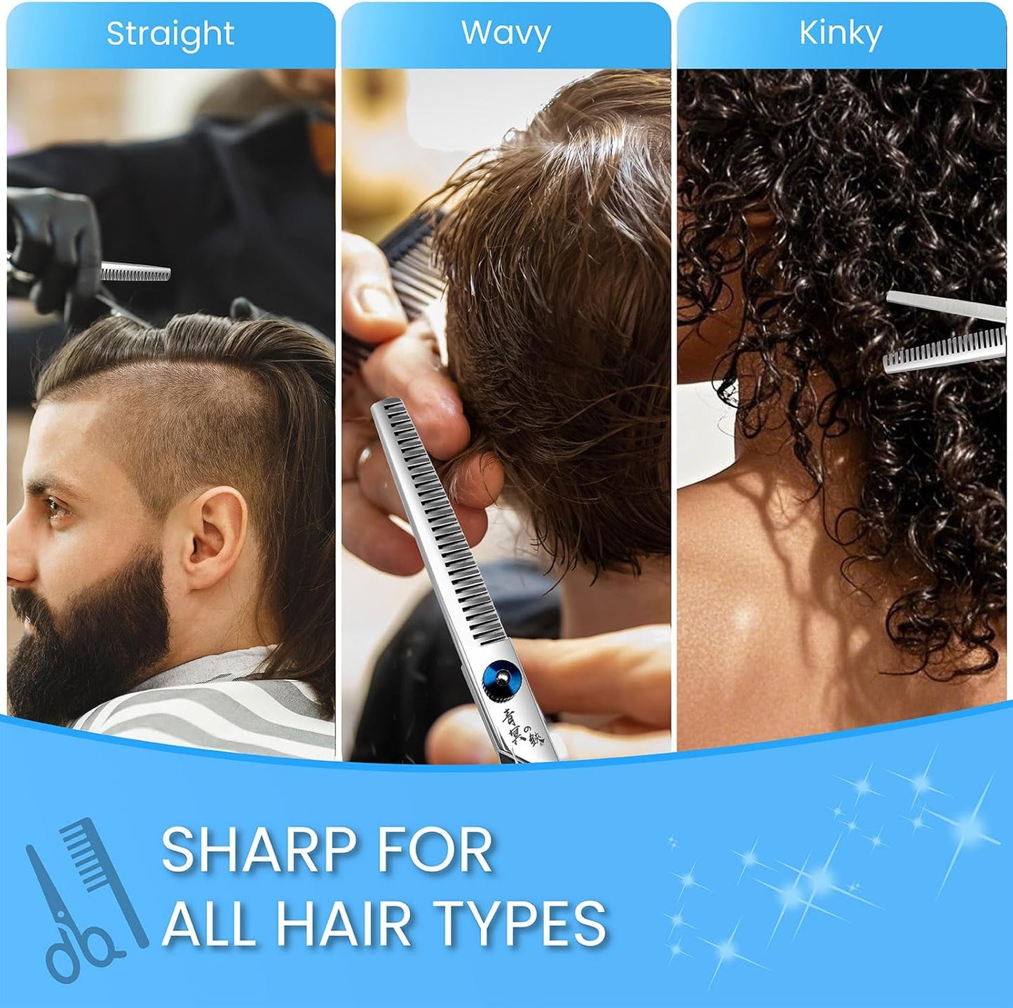 Hair Cutting Scissors, Thinning Shears Professional Haircut Scissors, 6.0 Inch Texturizing Teeth Shears for Hairdressing, Salon and Home Use