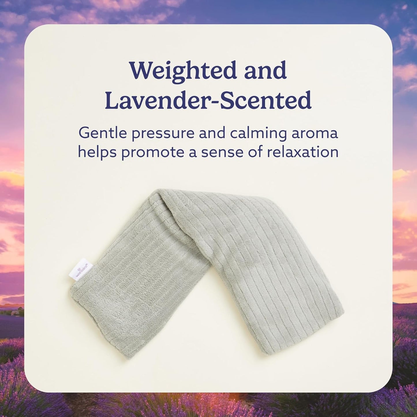 warmies Hot-Pak, Microwavable Neck Wrap - Heating & Cooling Plush Pad for Calming Relaxation - Weighted & Heated Neck Warmer with Scented Lavender - Microwave Heat Pad for Aches & Pain - Gray