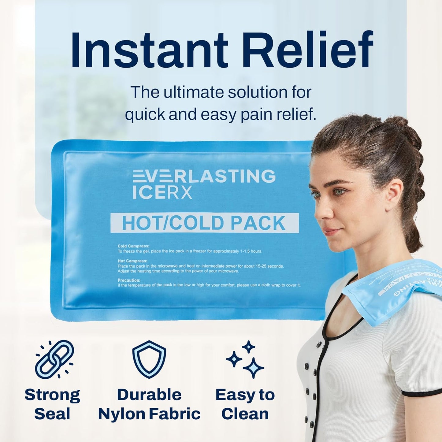 Reusable Hot and Cold Gel Soft Ice Packs - 4 Pack Large Gel Ice Pack - Hot and Cold Therapy Solution for Injuries, Cold Packs for Pain Relief - Ice Packs for Injuries Reusable - 10 x 5