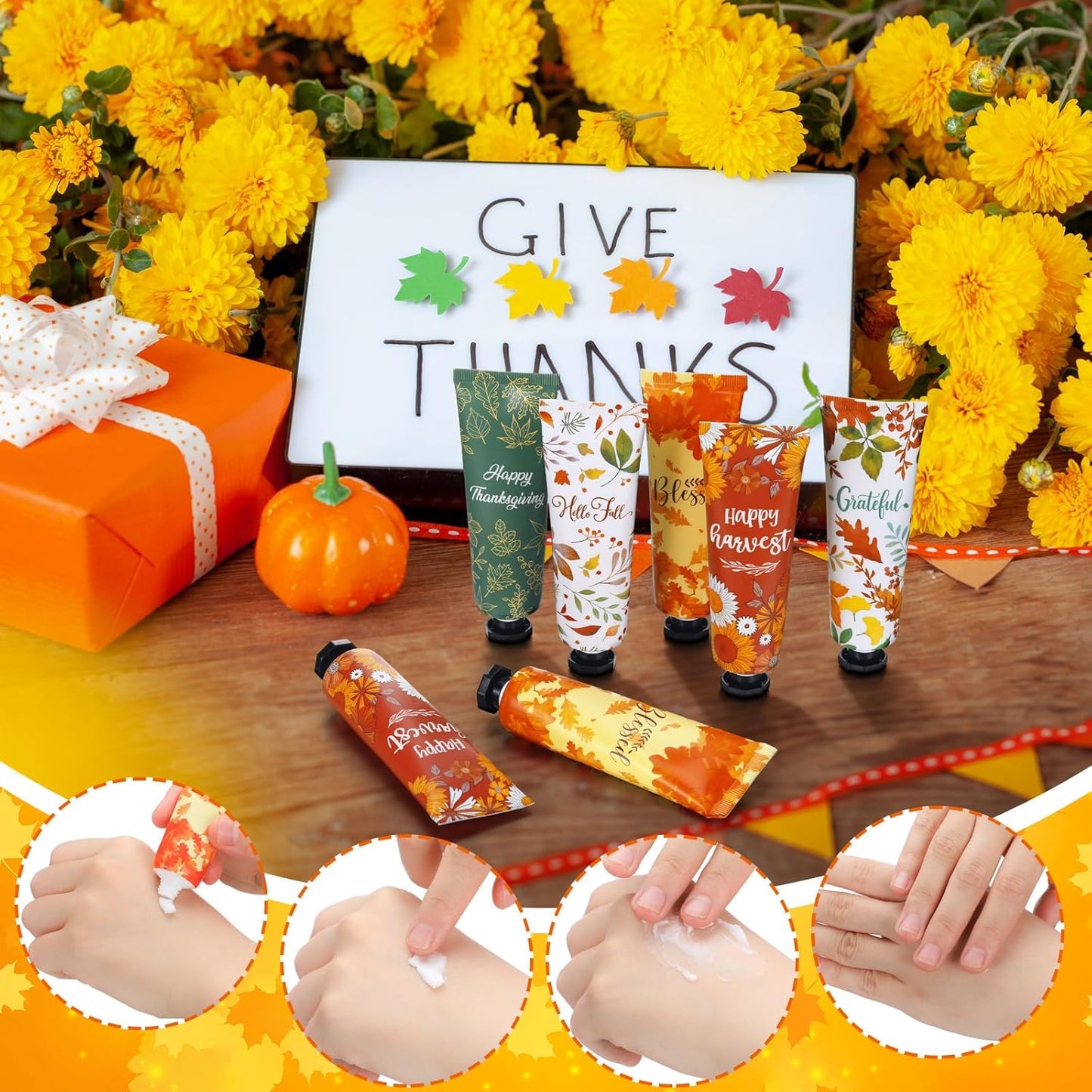 40 Pcs Thanksgiving Fall Hand Lotion Gifts Bulk for Women Maple Leaves Hand Cream 30ml Natural Botanical Fragrance Mini Lotion for Chapped Hands Travel Thanksgiving Autumn Party Supplies