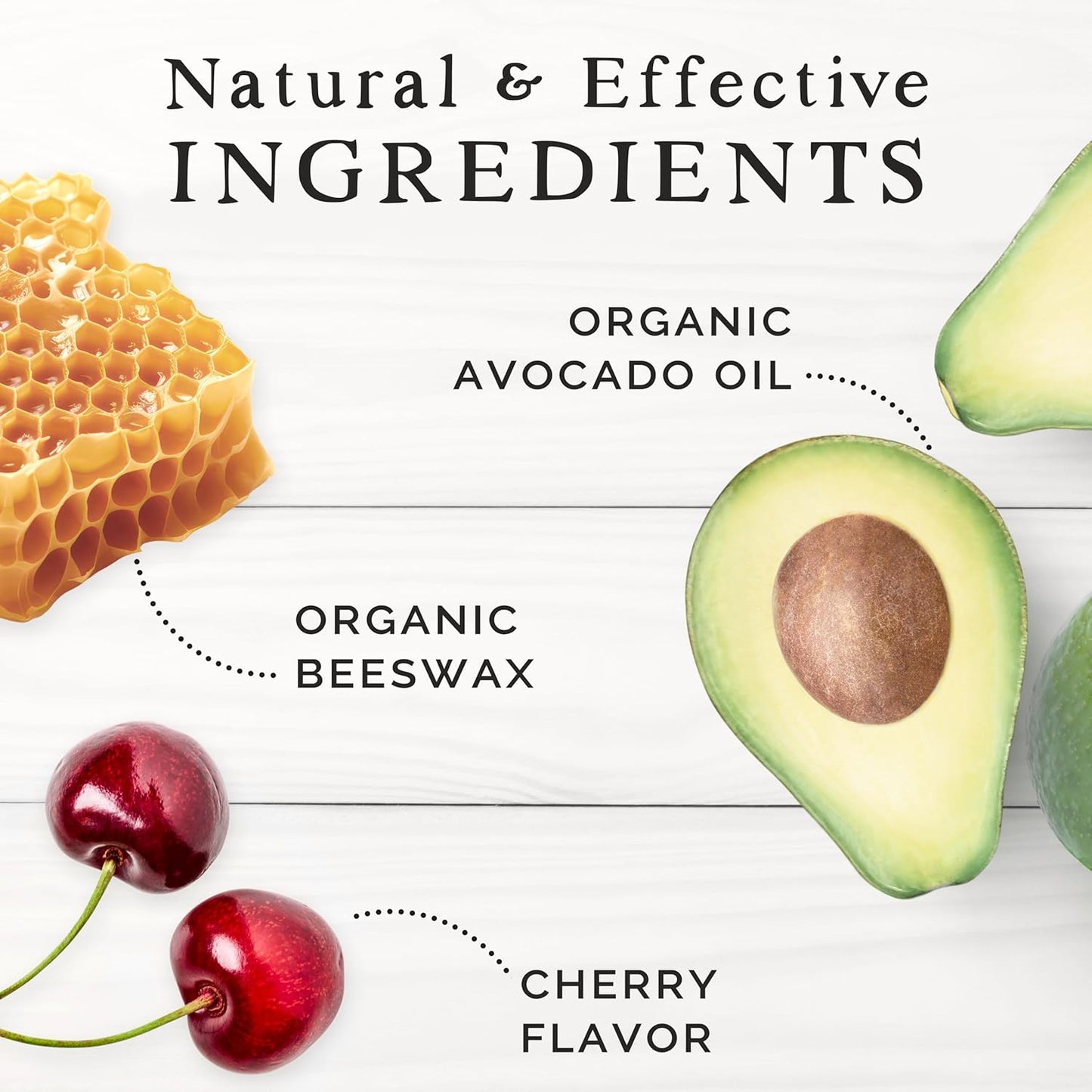 Natural Lip Balm - Organic & Natural Ingredients - Beeswax Based Moisturizing Lip Care Chapstick for Chapped Lips - Great Gift Idea - Farm & Bee - 0.15oz (Pack of 4 - Cherry)