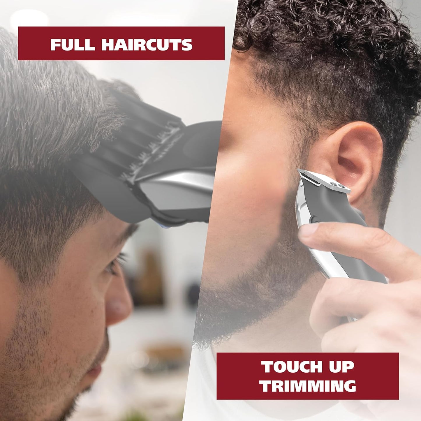 Wahl Clipper Cordless Chrome Pro Hair Clippers for Men and Battery Hair Trimmer Combo for Full Haircuts and Touch-Up Trims – Model 3026590