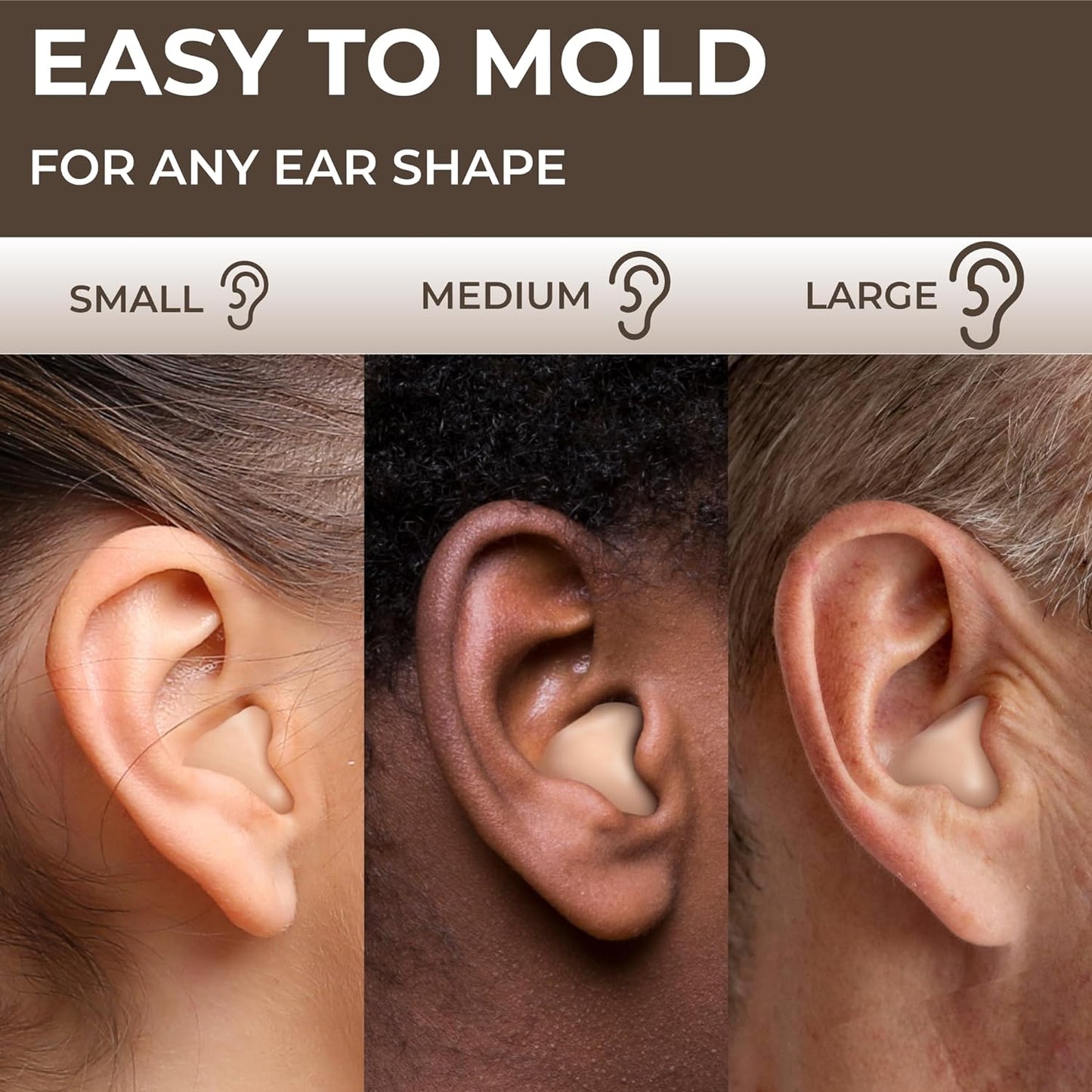 Peace&Quiet Wax Ear Plugs for Sleeping, Swimming - 50 Noise Cancelling Silicone Gel Wax Earplugs for Sleep and Swimmers, Sound Blocking 32Db, (50-Pillows), Color: Skin Tone