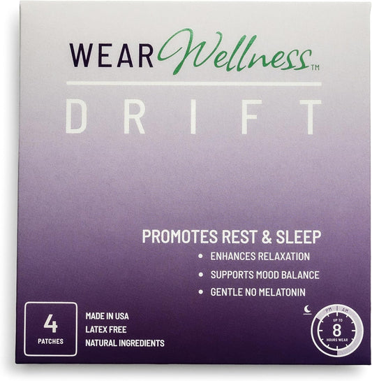 Drift Film Patches - Topical Sleep Patches for Rest & Relaxation - Patch with Valerian, GABA, and Lavender - Deep Natural Sleep - Long-Lasting Effect - 4 Pack