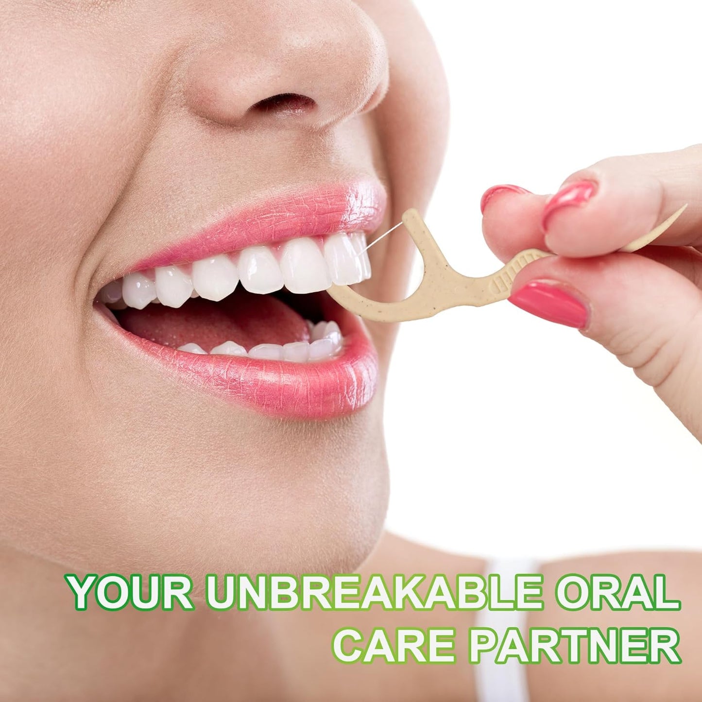 200 Count Biodegradable Dental Floss Picks, Eco Friendly Plant-Based Tooth Flossers for adults, Tear-Resistant Floss Sticks with Wide Handles, Vegan & BPA Free Dental Floss for Natural Oral Care, Mint