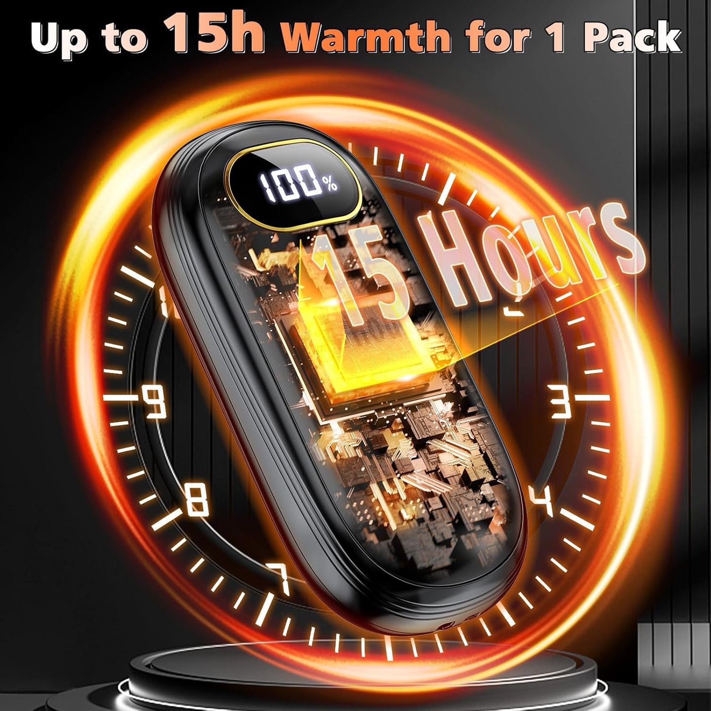 Hand Warmers Rechargeable - Electric Hand Warmers Rechargeable 2 Pack Heat Up to 131℉ with 18Hrs Warmth, Electronic Portable Pocket Heater for Golf Raynauds Camping, Gifts for Women Man