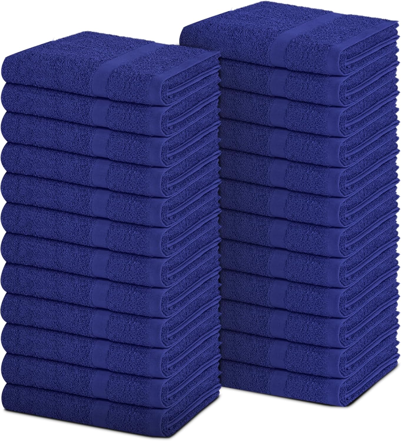 Pearl Linens Pack of 24 100% Cotton Hand Towels, Salon Towels for Spa, Gym and Bathroom Use, Hair Towels in Bulk, Soft, Absorbent, Quick Dry & Machine Washable, 16x27 inches, Royal Blue