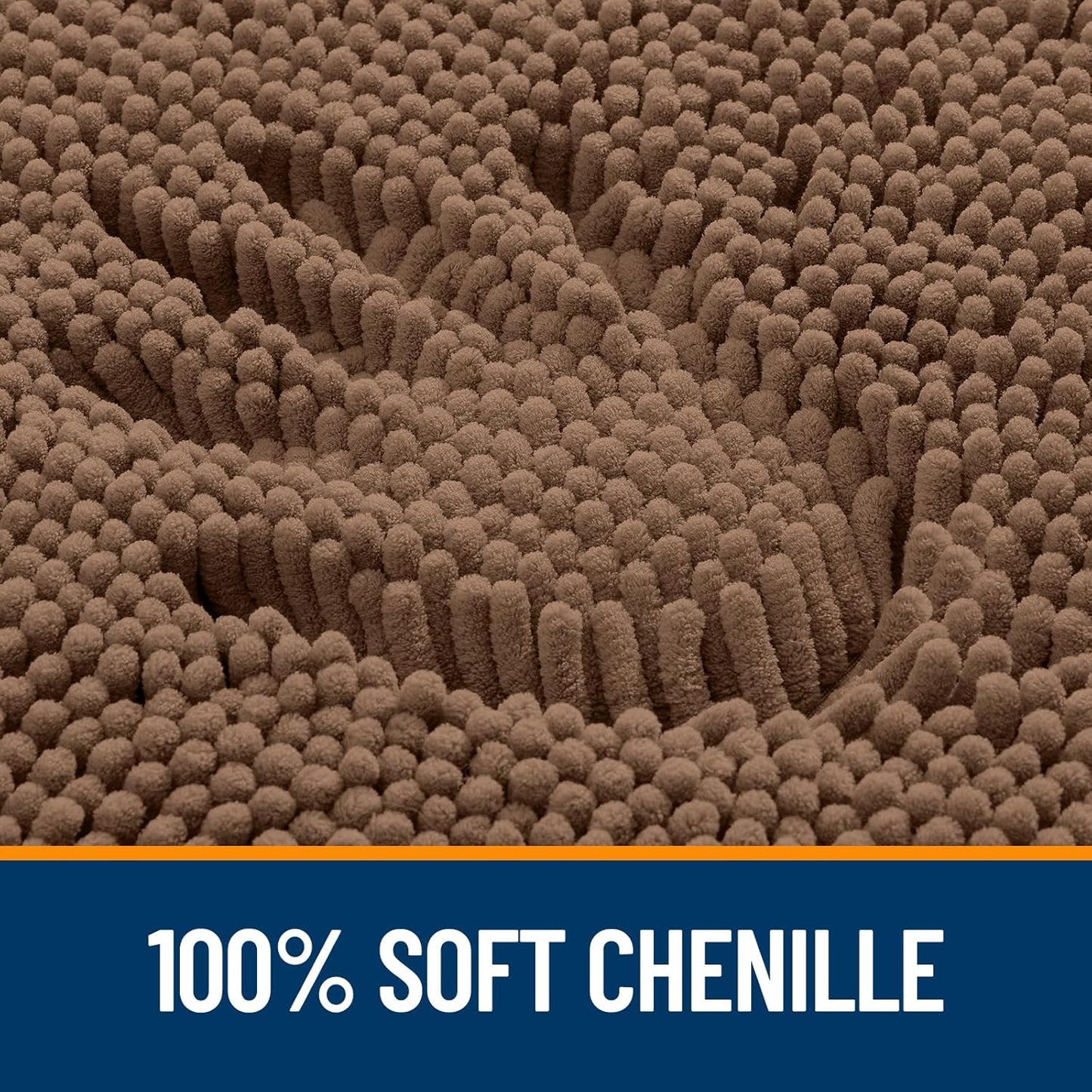 OLANLY Bathroom Rugs 24x16, Extra Soft Absorbent Chenille Bath Rugs, Rubber Backing Quick Dry, Machine Washable Bath Mats for Bathroom Floor, Tub and Shower, Home Decor Accessories, Mocha