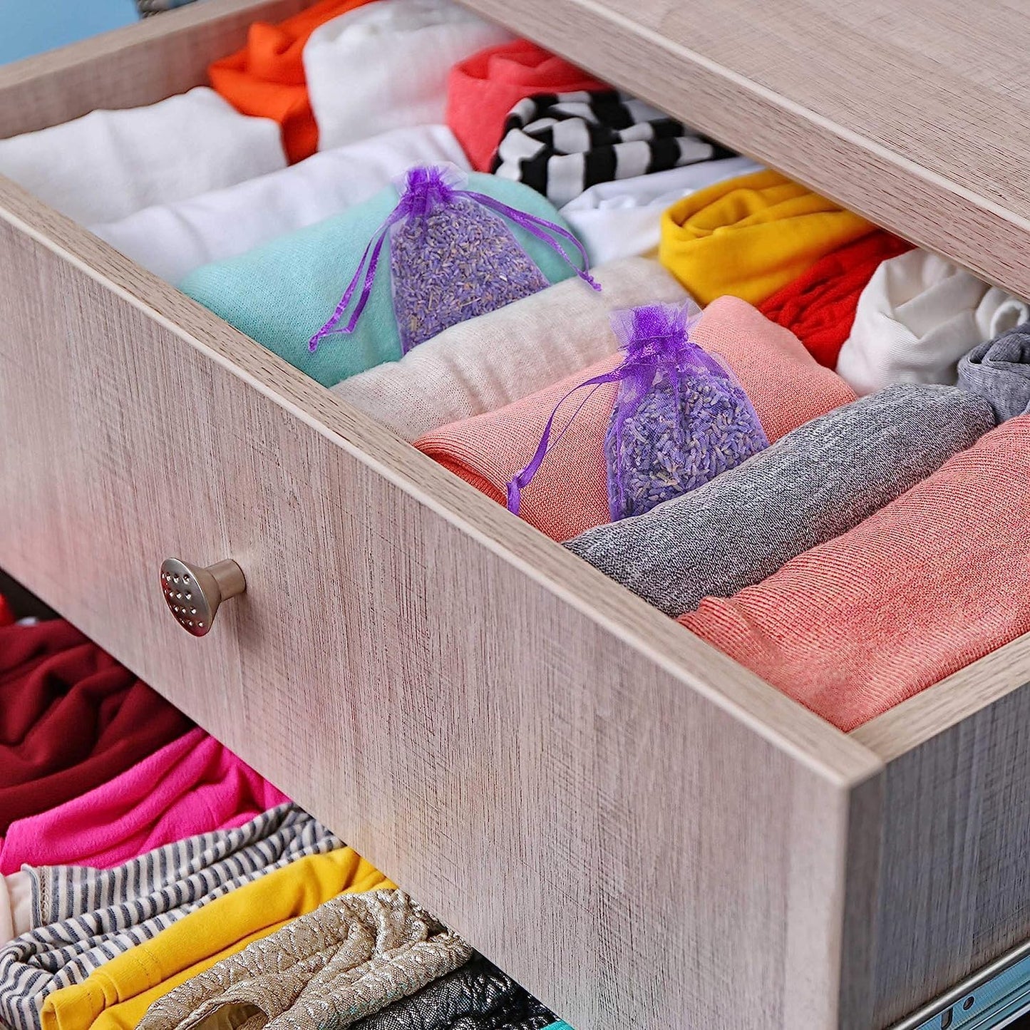 Bag of 50 Sachets Dried Lavender Flower Lavender Sachets for Drawers and Closets, LV-B-3