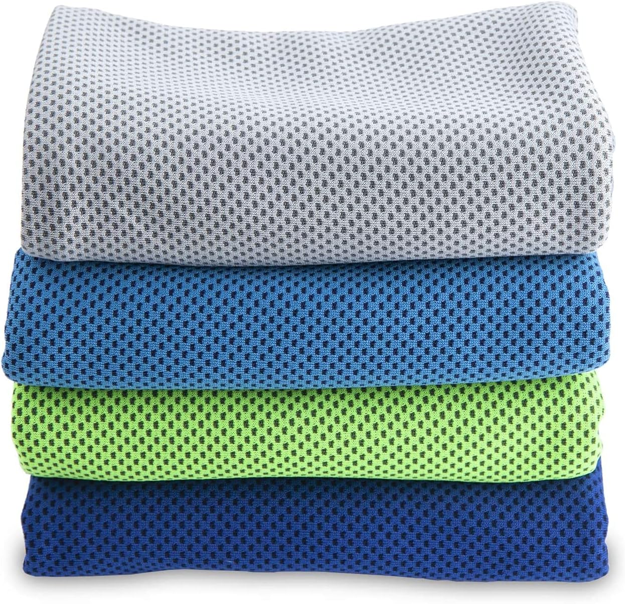 SMALLElectric 4 Packs 40"x 12" Microfiber Cooling Towel, Temperature Regulating, Multicolor, 4 Count, Sports/Workout