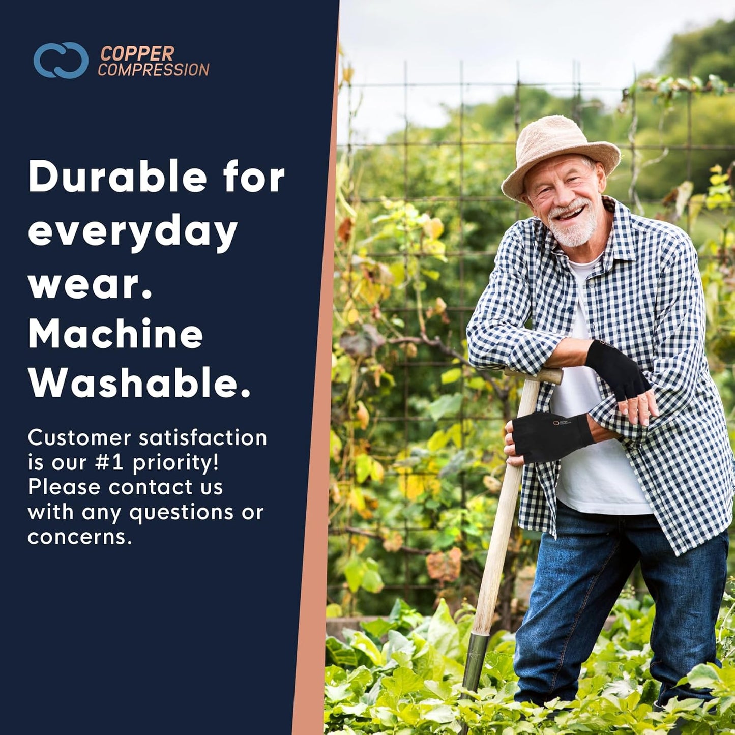 Copper Compression Arthritis Gloves | Fingerless Arthritis Carpal Tunnel Pain Relief for Men & Women | Hand Support Wrist Brace for Neuropathy, Rheumatoid, Tendonitis, Swelling, Typing Grey XS