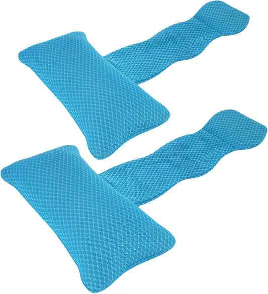 REEZEIVI 2 Pack Hot Tub Headrest Pillow,Chaise Lounge Pillows Outdoor 3D air mesh,Spa Pillow for Outdoor Hot Tub, Quick Drying and Washable,Head and Neck Support Pillow with Adjustable Weighted Strap