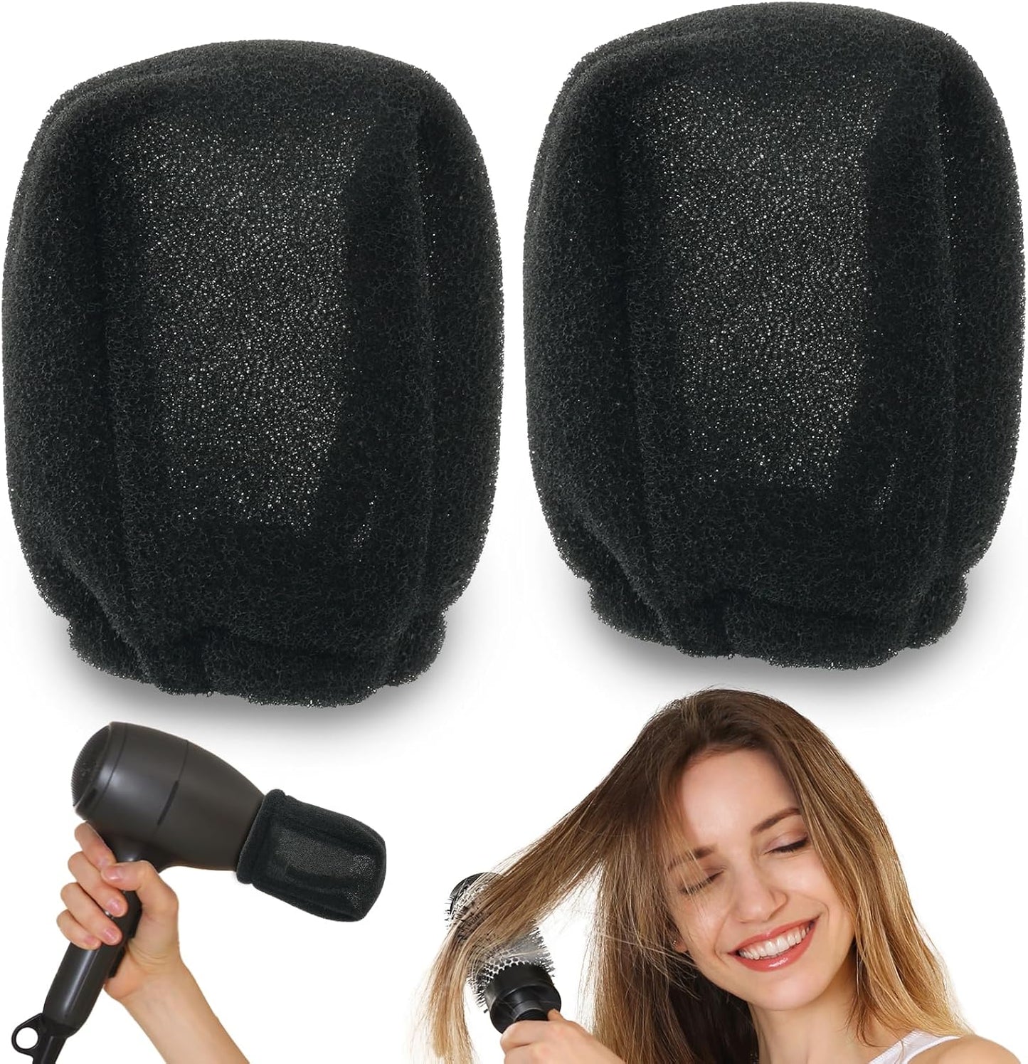 2Pcs Sock Diffuser for Hair Dryer - Compact and Portable (5.12x3.15") Travel Hair Dryer Diffuser Sock‌ Made of Soft, Heat-Resistant and Flexible Foam, Tear-Resistant and Reusable