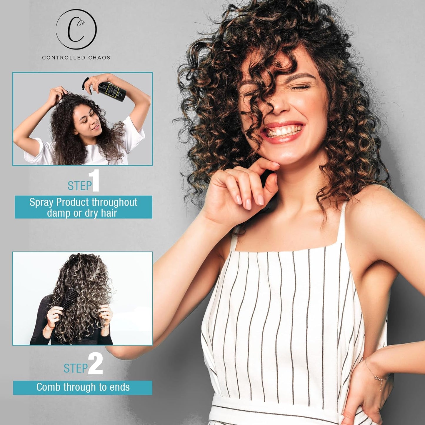 Controlled Chaos Leave-In Conditioner Spray– Anti Frizz Hair Detangler Spray for Dry Damaged Hair with Natural Watermelon & Sunflower Seed Oil & Honey – Non-Greasy, Gluten, Sulfate & Paraben Free