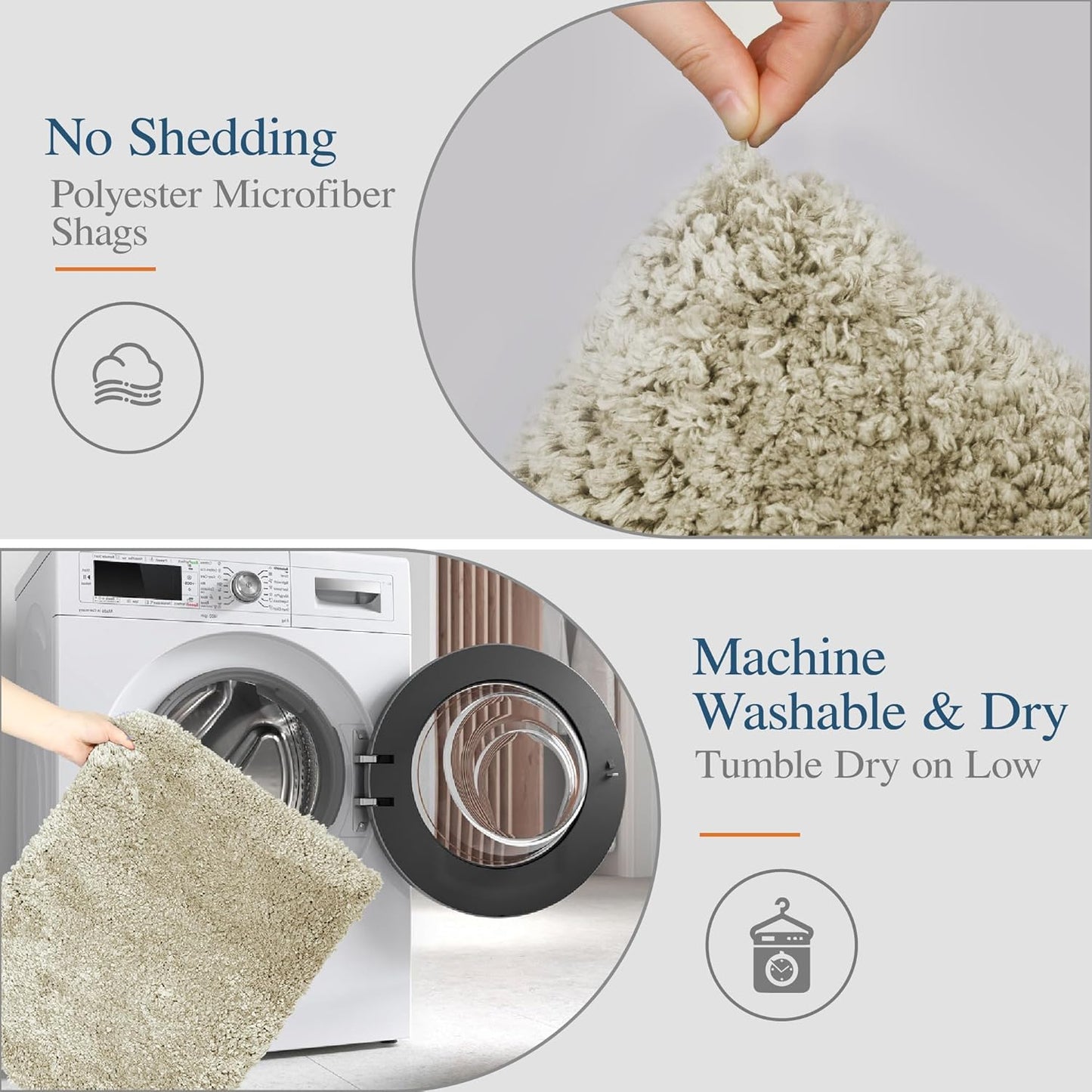 Walensee Large Bathroom Rug (24 x 36, Light Tan) Extra Soft and Absorbent Shaggy Bath RugMachine Washable Microfiber Bath Mat Non Slip Bath Mat, Luxury Bathroom Floor Mats