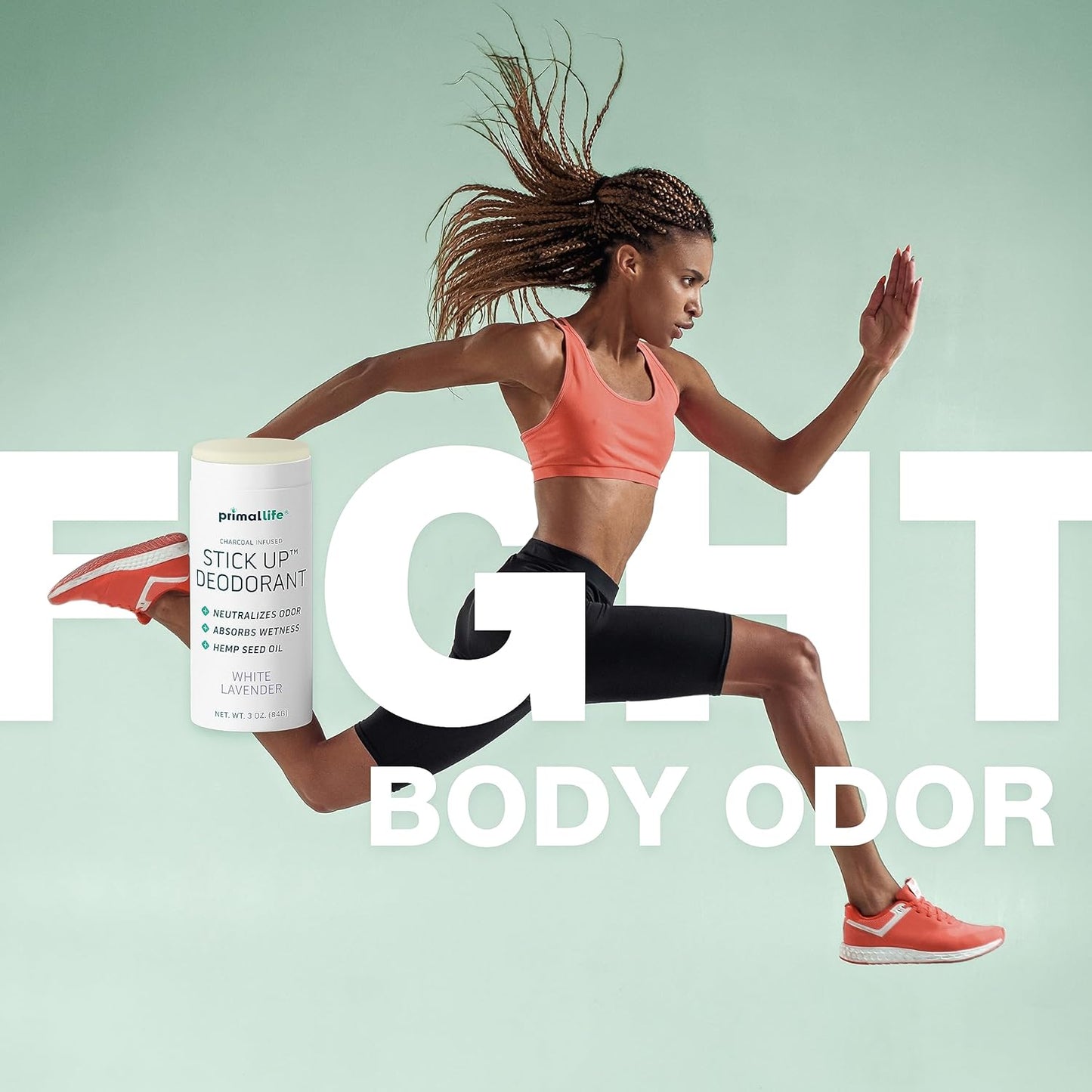 Stick Up Natural Deodorant for Women and Men with Bentonite Clay Powder, Arrowroot, Magnesium, Zinc, 3 oz. Vegan Deodorant for 3-4 months, White Lavender - Primal Life Organics