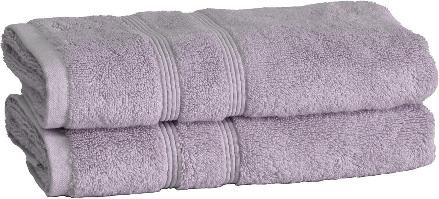 Mosobam Luxury Turkish Set of 2 Hand Towels 16X30 Lavender Aura 700 GSM Bamboo Viscose & Aegean Turkish Combed Cotton