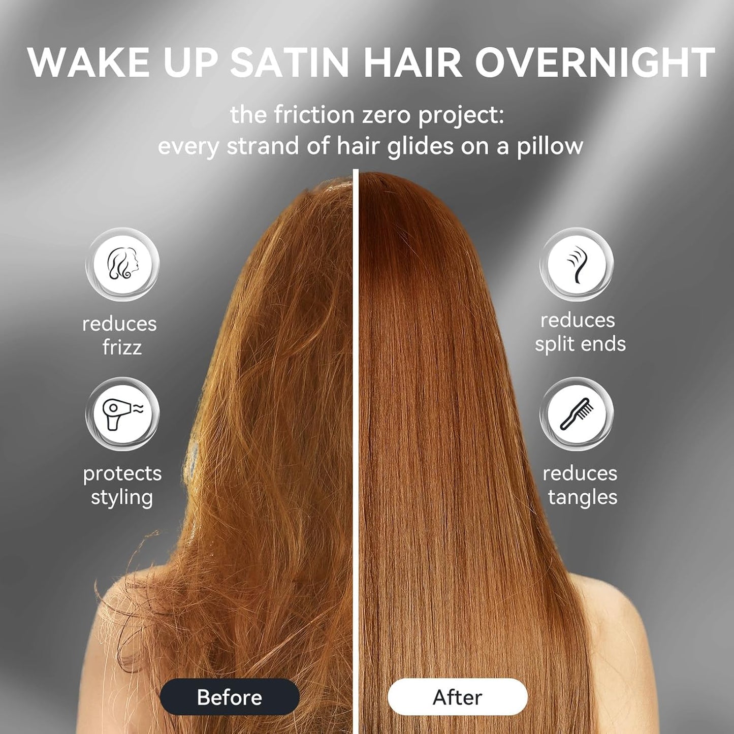 Tyfitb Satin Pillowcase Set for Hair & Skin Care – Cooling, Hypoallergenic, Anti-Frizz, Wrinkle-Free – Soft, Luxurious Pillowcases with Envelope Closure – 2-Pack, Standard Size 20x26, Gift-Ready