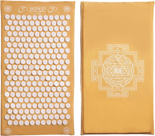 ShaktiMat Classic Acupressure Mat, Light Intensity in Yellow, Relieves Stress & Tension, Promotes Relaxation & Focus | Similar to Acupuncture, No Needles Required | FSA/HSA Eligible
