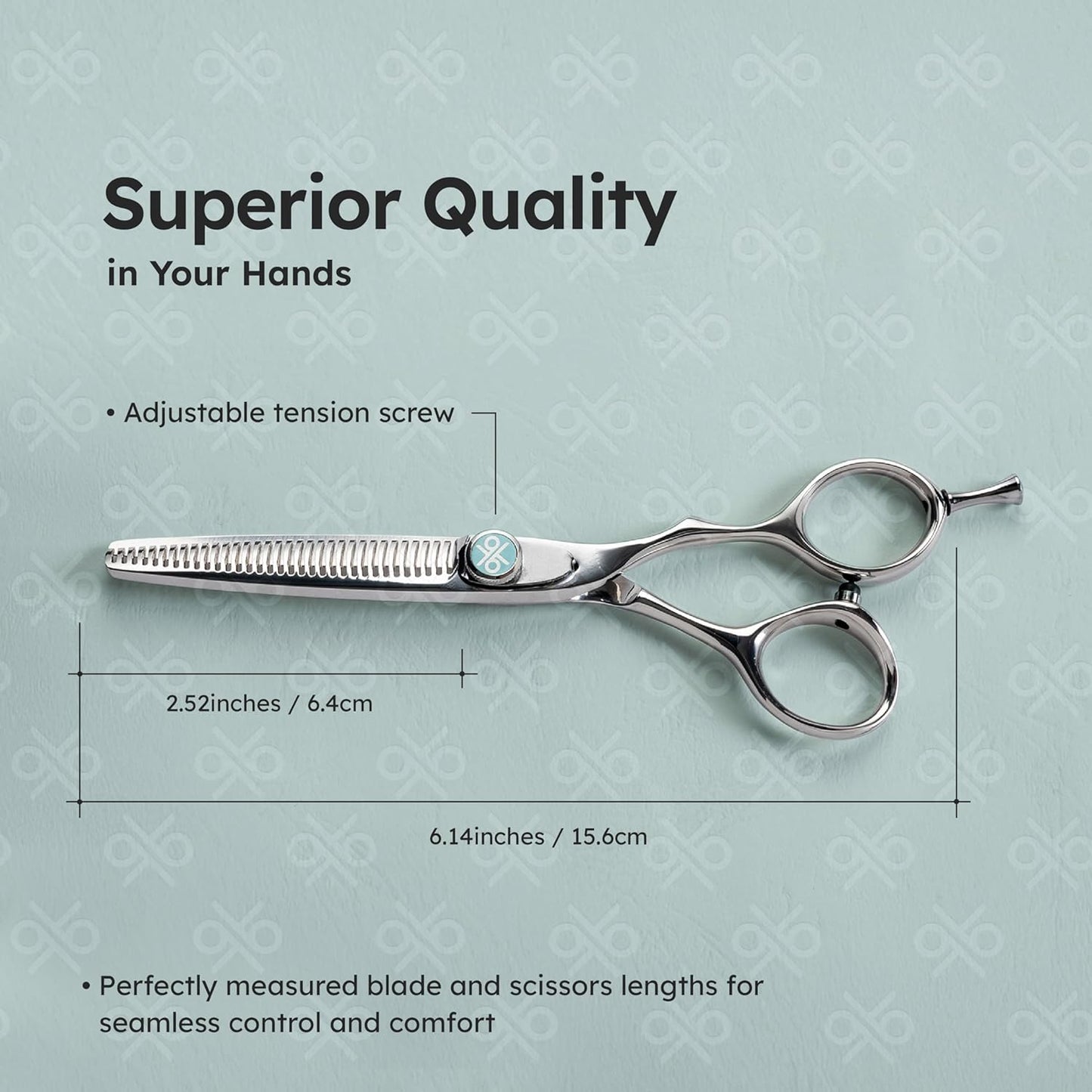 K9 6" Professional Thinning Shears for Hair Cutting – Barber Shears Made with Premium VG10 Steel, Lightweight, Razor-Sharp, Removes Hair Leaving No Marks, Thinning Rate 30%, Also Great for Home Use