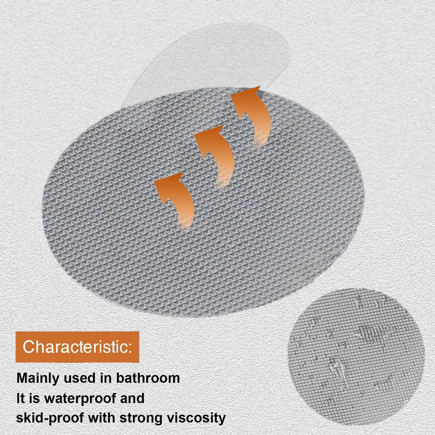 36PCS Bathtub Stickers Non-Slip, Safety Shower Treads Adhesive Appliques with Premium Scraper (Grey)