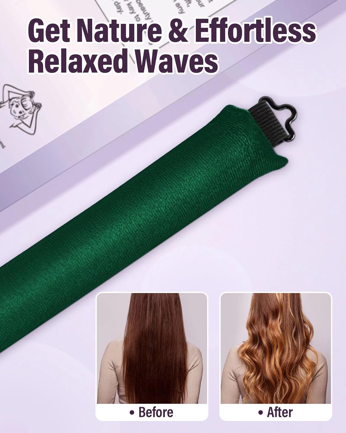 Heatless Hair Curler Overnight Curls-3 Pcs No Heat Curling Blowout Rod to Sleep In,Hair Rollers with Satin Scarf