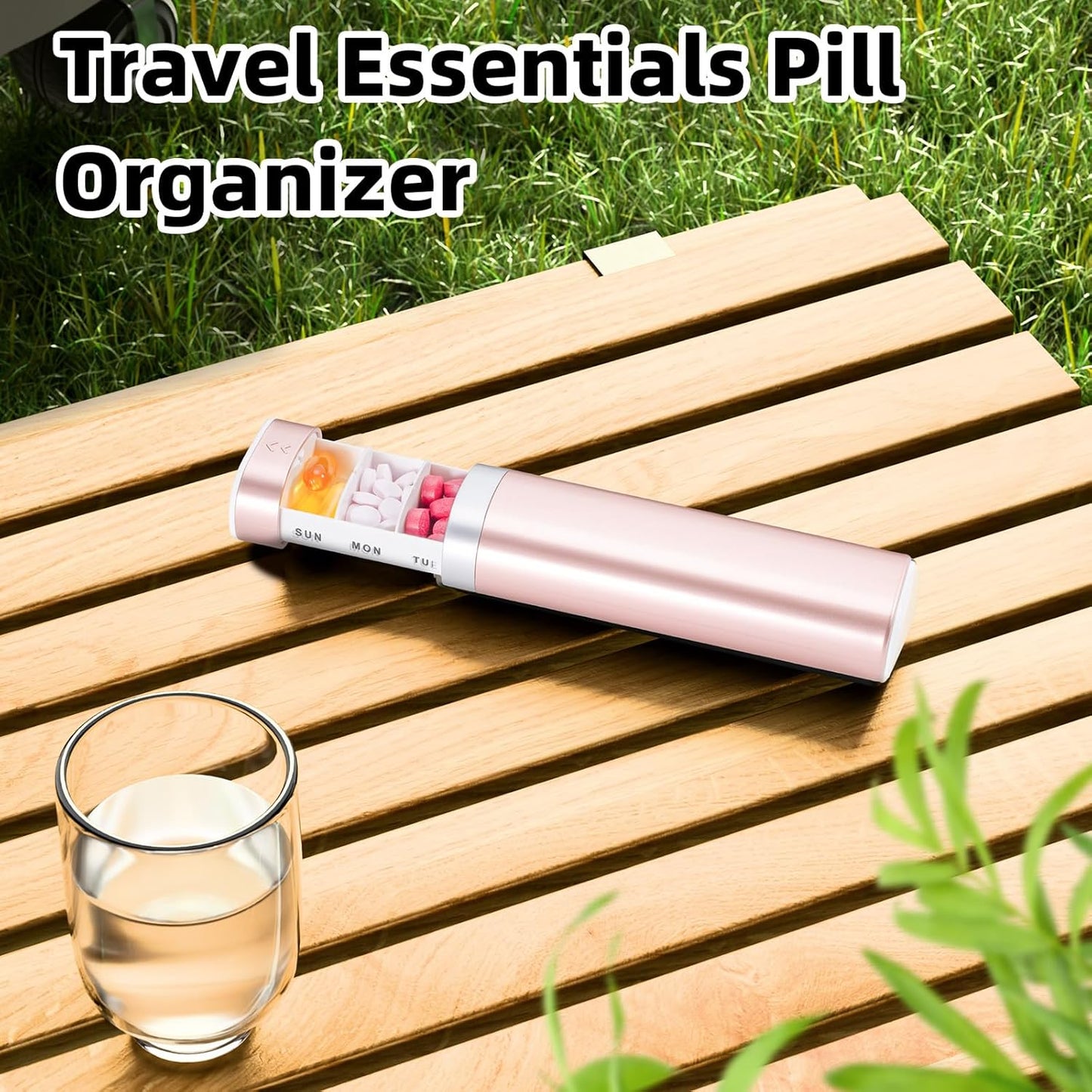 Weekly Pill Organizer 7 Day, Daily Pill Box, Travel Pill Case, Cute Pill Holder to Hold Vitamins, Medicines, Supplements, Pills Organizer(Pink)