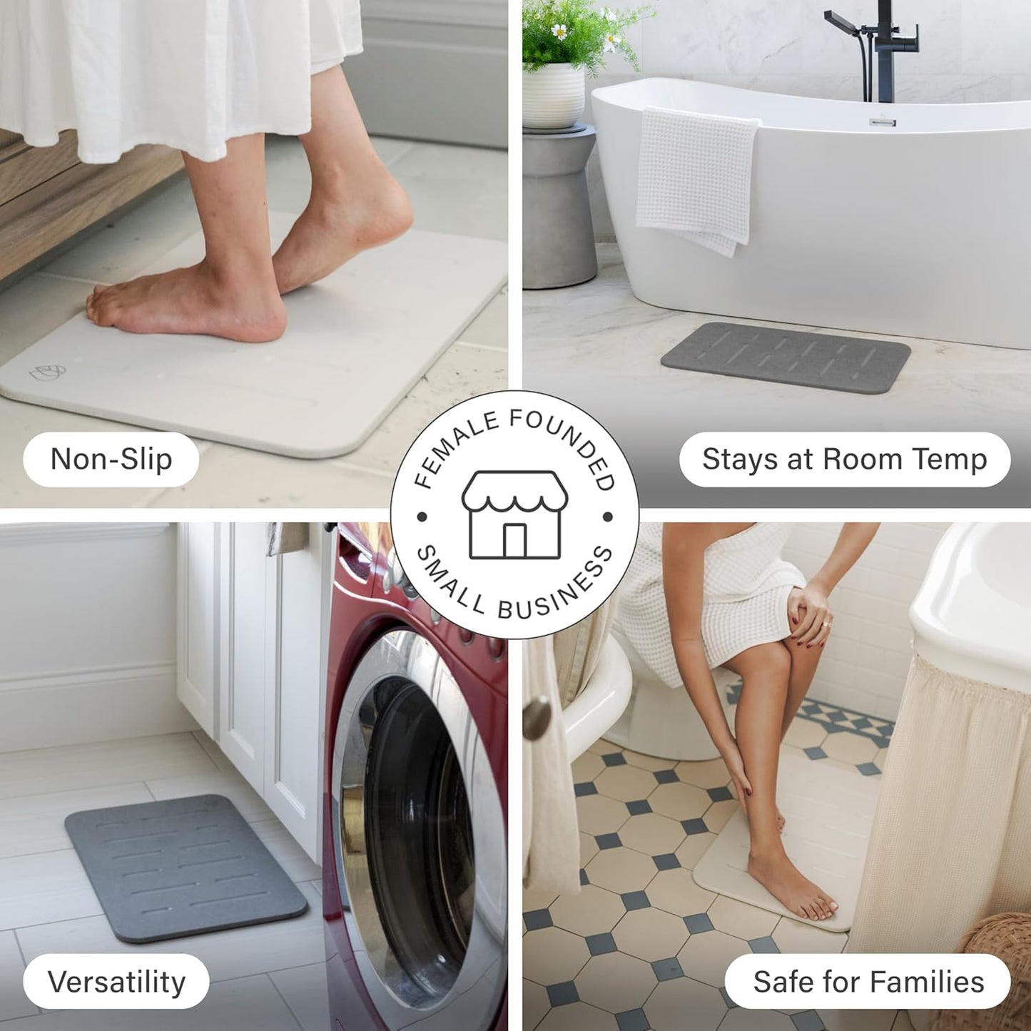 Dorai Home Bath Stone Mat 23.6"x15.4" – Luxury Diatomite Stone Mat, Quick-Dry, Non-Slip, Rain Sandstone