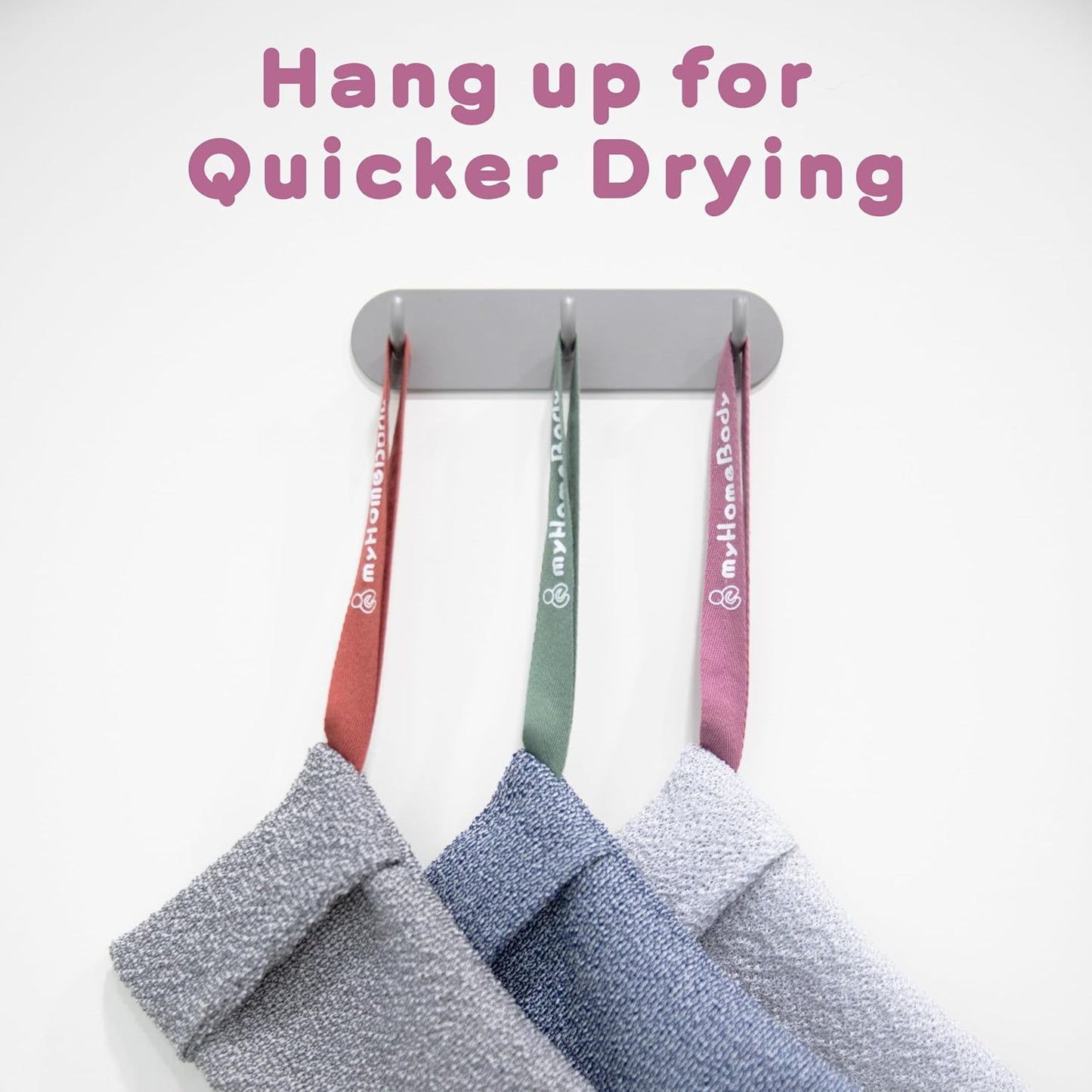 myHomeBody Soap Pocket for Strong Exfoliating, Lather Mesh Bag, Body Scrubber Exfoliator, Pouch for Shower, Leftover Bits Saver, Dark Blue, Gray - 2 Pack