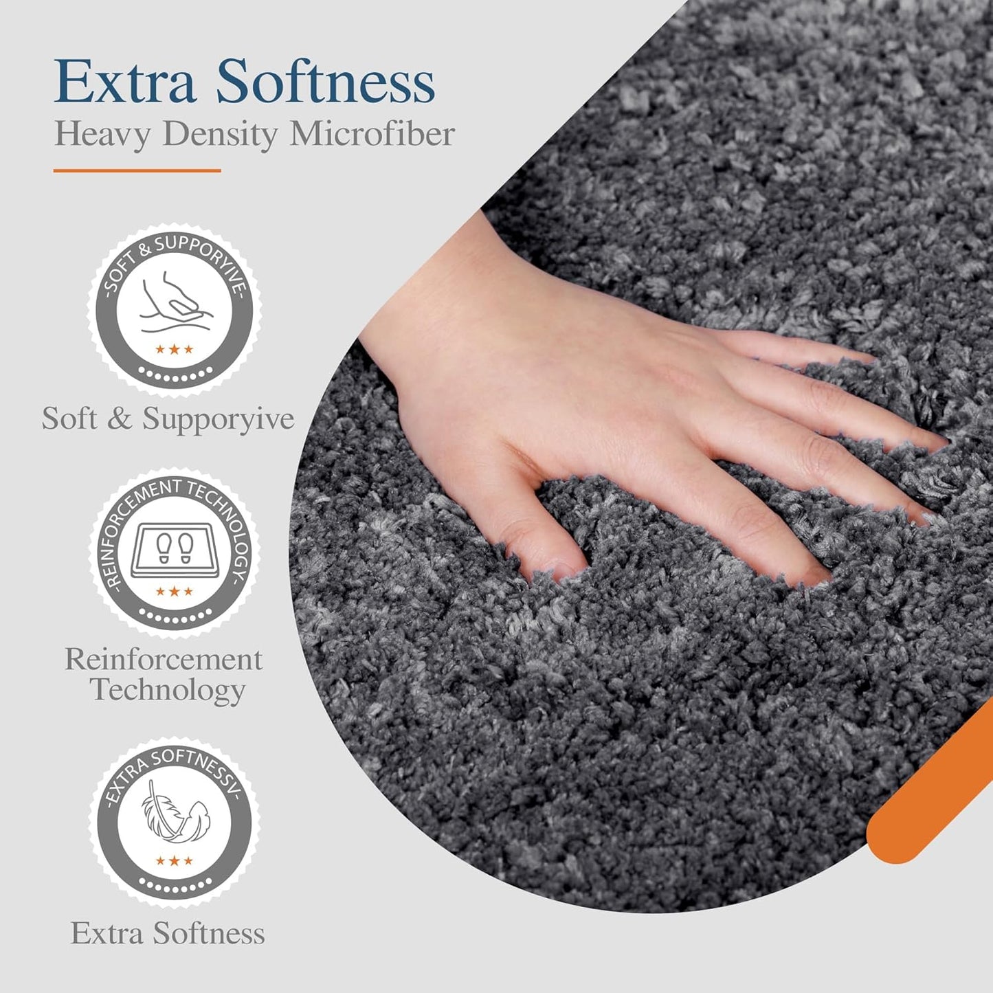 Walensee Large Bathroom Rug (24 x 40, Dark Grey) Extra Soft and Absorbent Shaggy Bath Mat Machine Washable Microfiber Non Slip Luxury Floor Mat